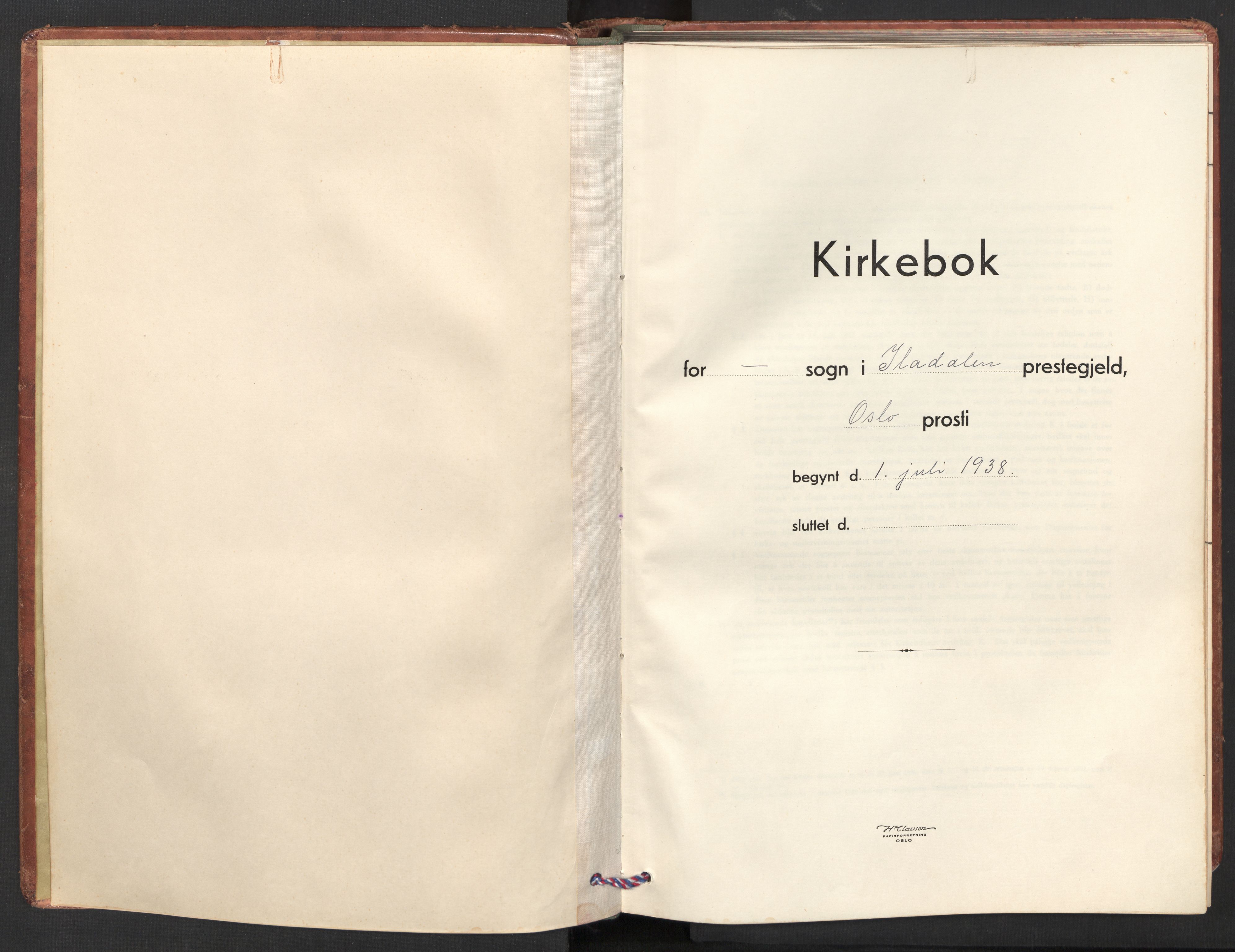 Iladalen småkirkemenighet Kirkebøker, SAO/A-10326a/F/L0001: Ministerialbok nr. 1, 1938-1975