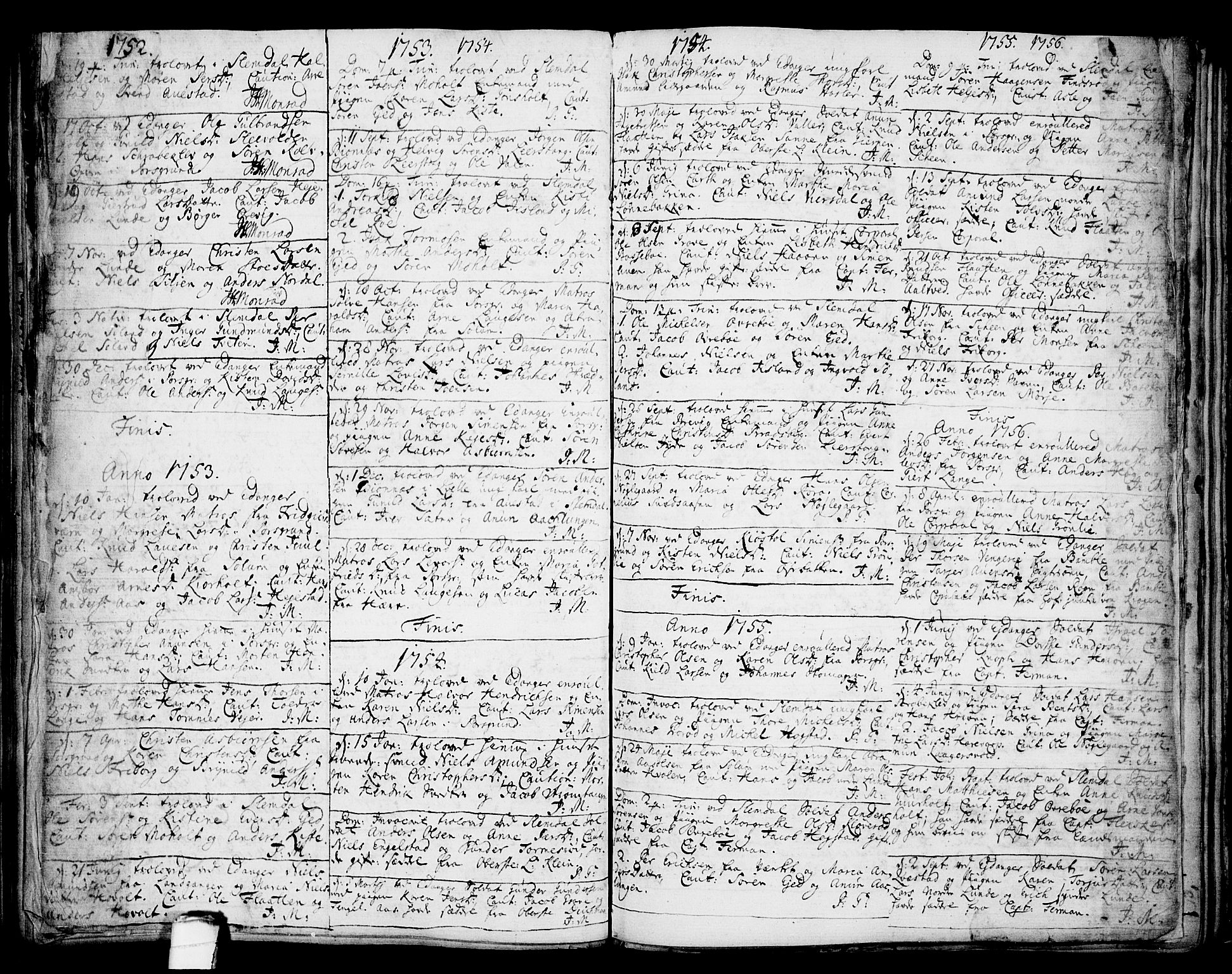 Eidanger kirkebøker, AV/SAKO-A-261/F/Fa/L0004: Ministerialbok nr. 4, 1733-1759