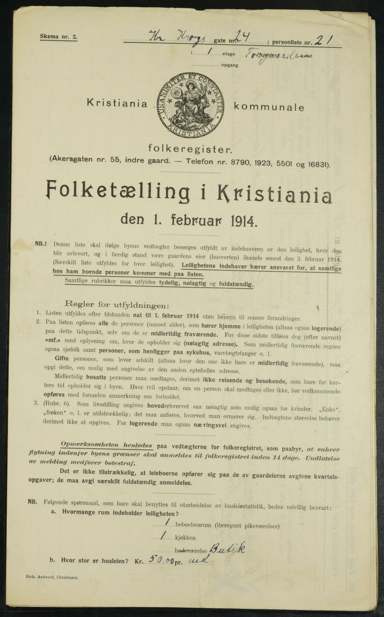 OBA, Kommunal folketelling 1.2.1914 for Kristiania, 1914, s. 12032