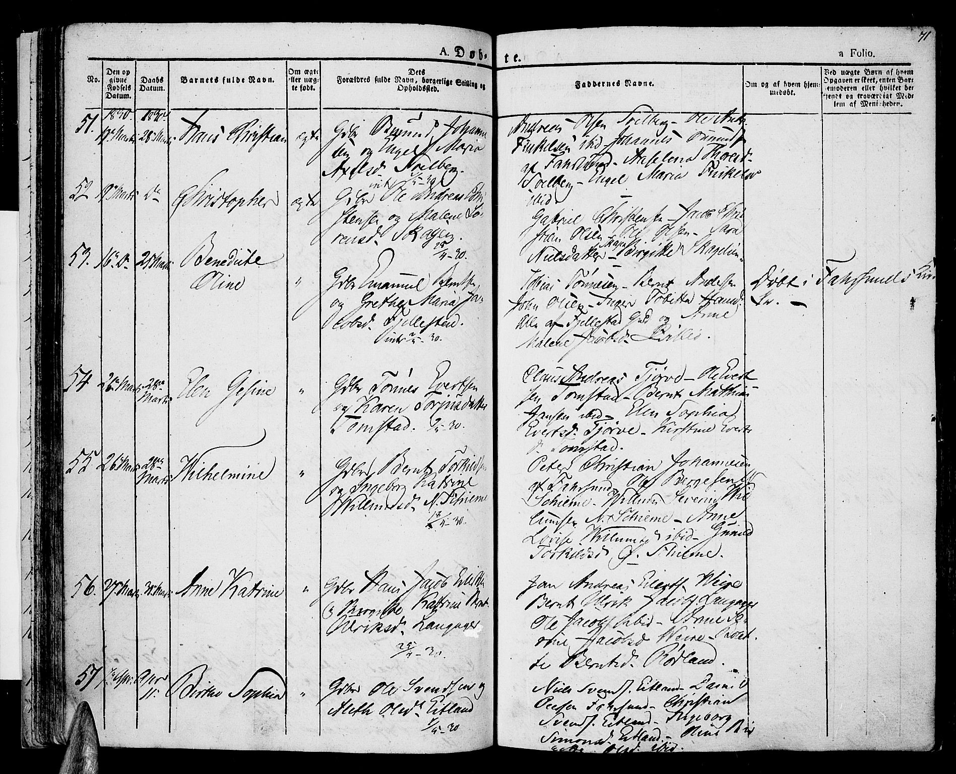 Lista sokneprestkontor, AV/SAK-1111-0027/F/Fa/L0008: Ministerialbok nr. A 8, 1823-1835, s. 71