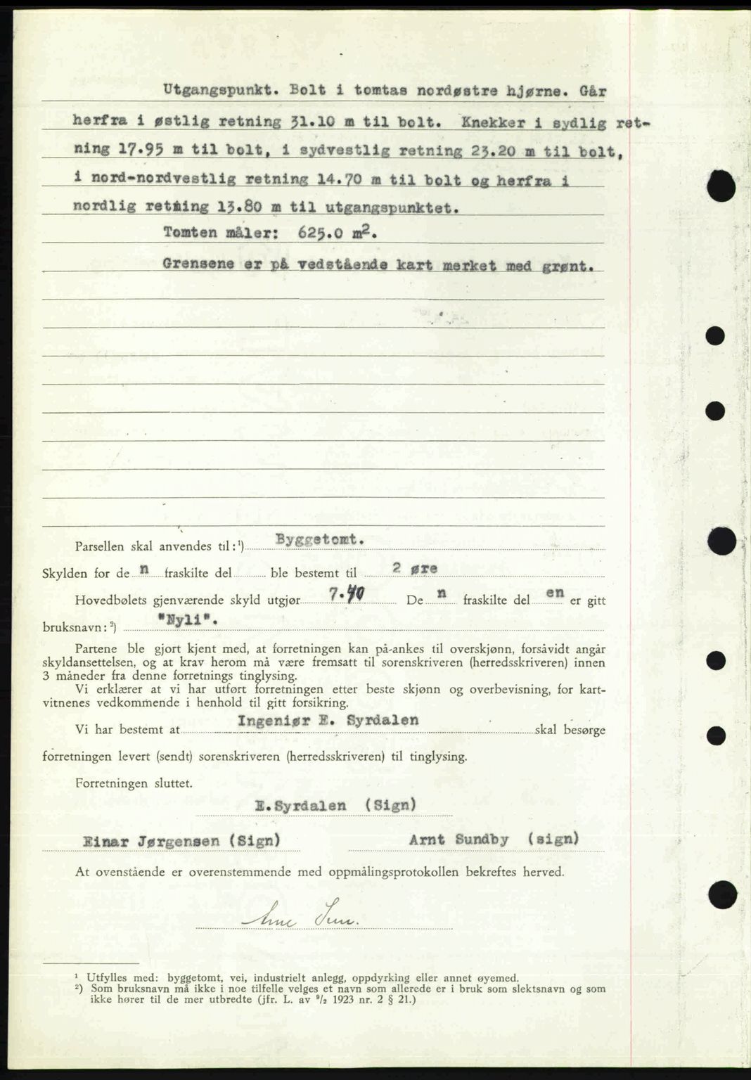 Nedenes sorenskriveri, SAK/1221-0006/G/Gb/Gba/L0055: Pantebok nr. A7, 1946-1946, Dagboknr: 915/1946