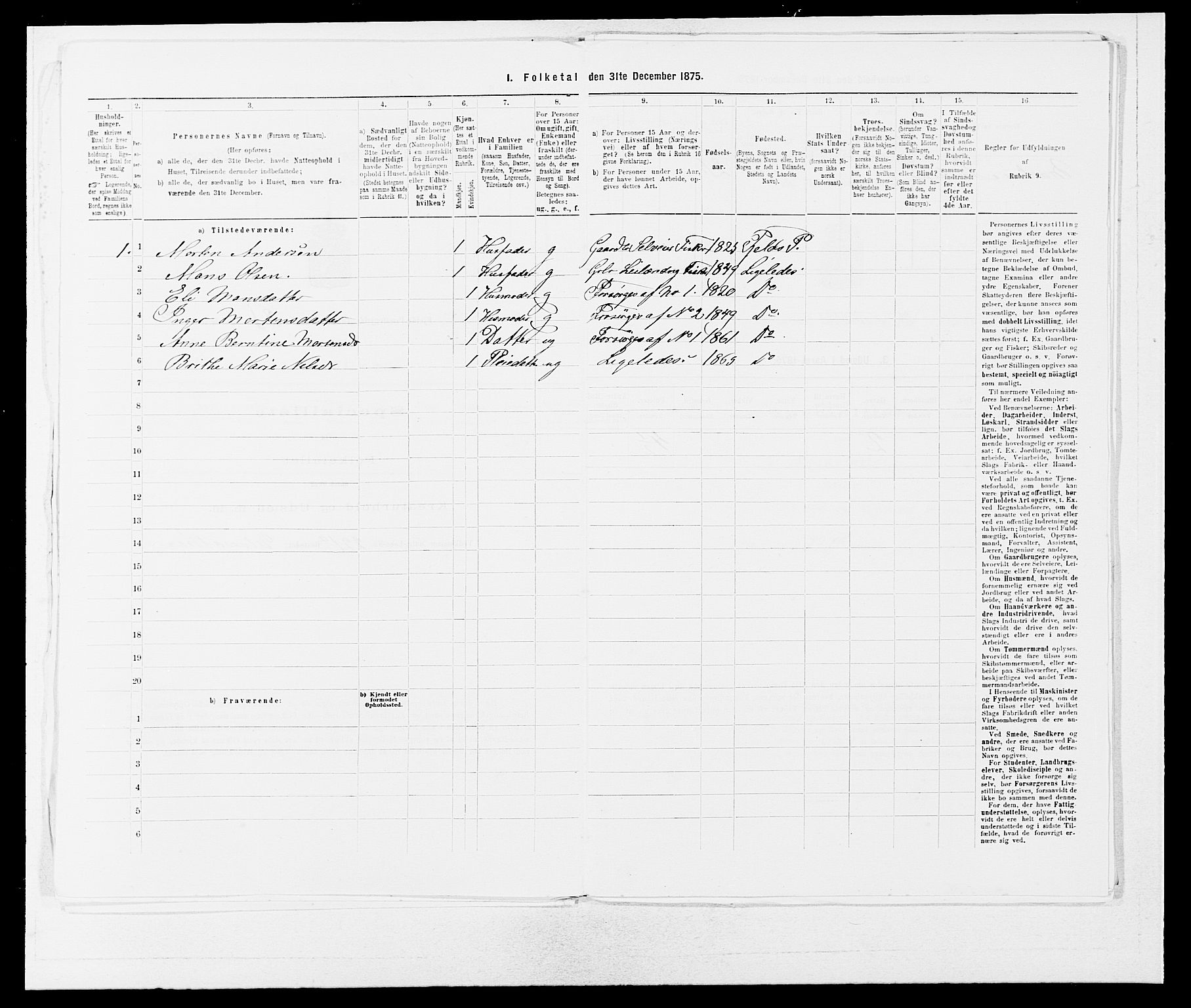 SAB, Folketelling 1875 for 1246P Fjell prestegjeld, 1875, s. 26