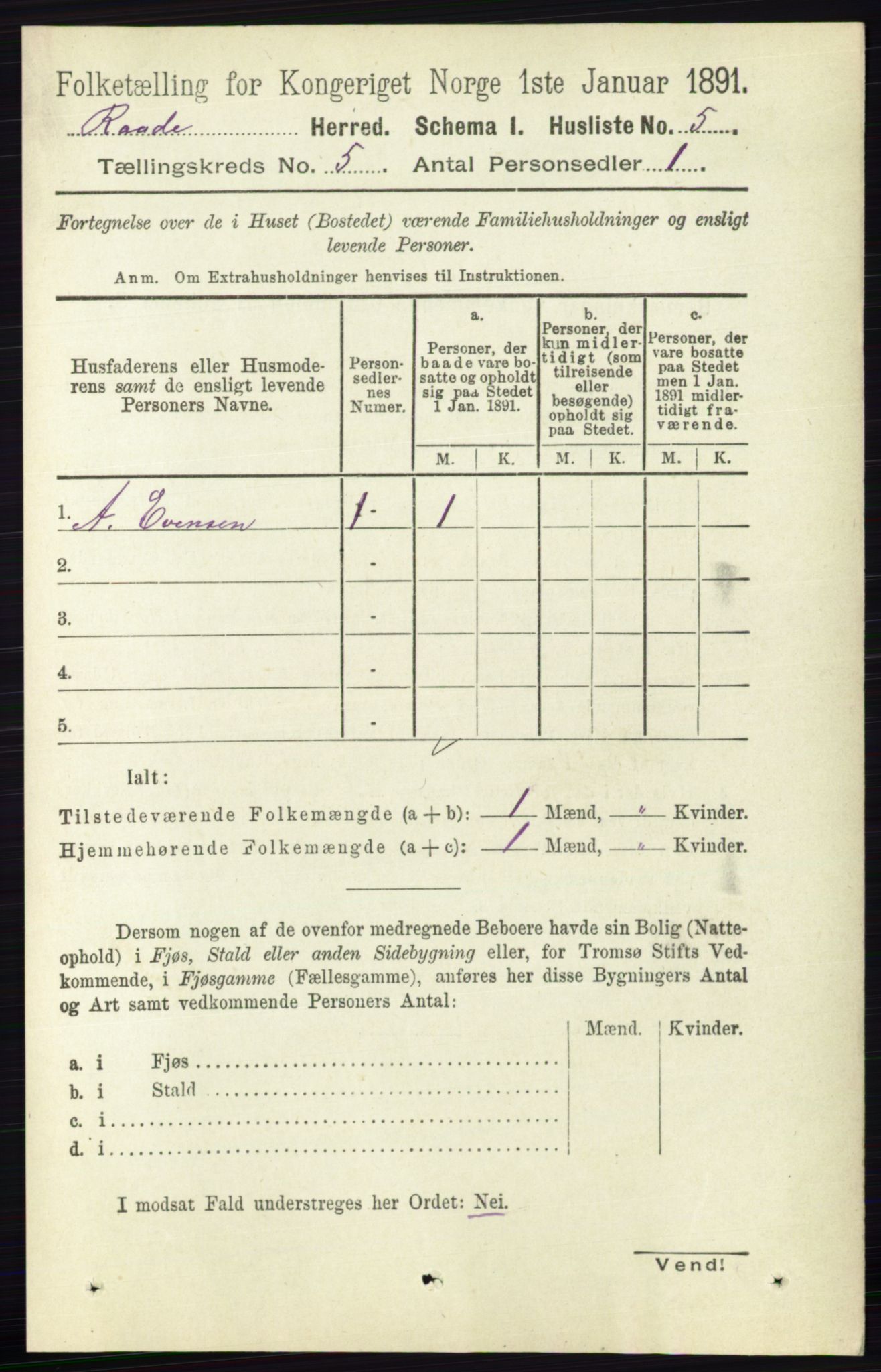 RA, Folketelling 1891 for 0135 Råde herred, 1891, s. 2519