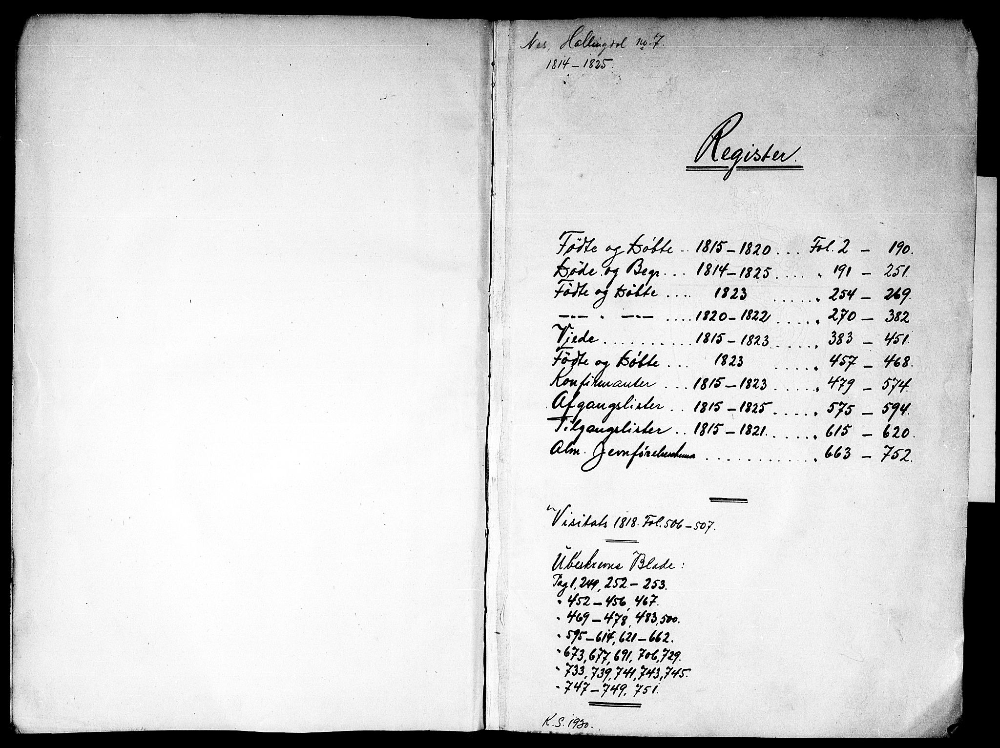 Nes kirkebøker, SAKO/A-236/F/Fa/L0007: Ministerialbok nr. 7, 1815-1823