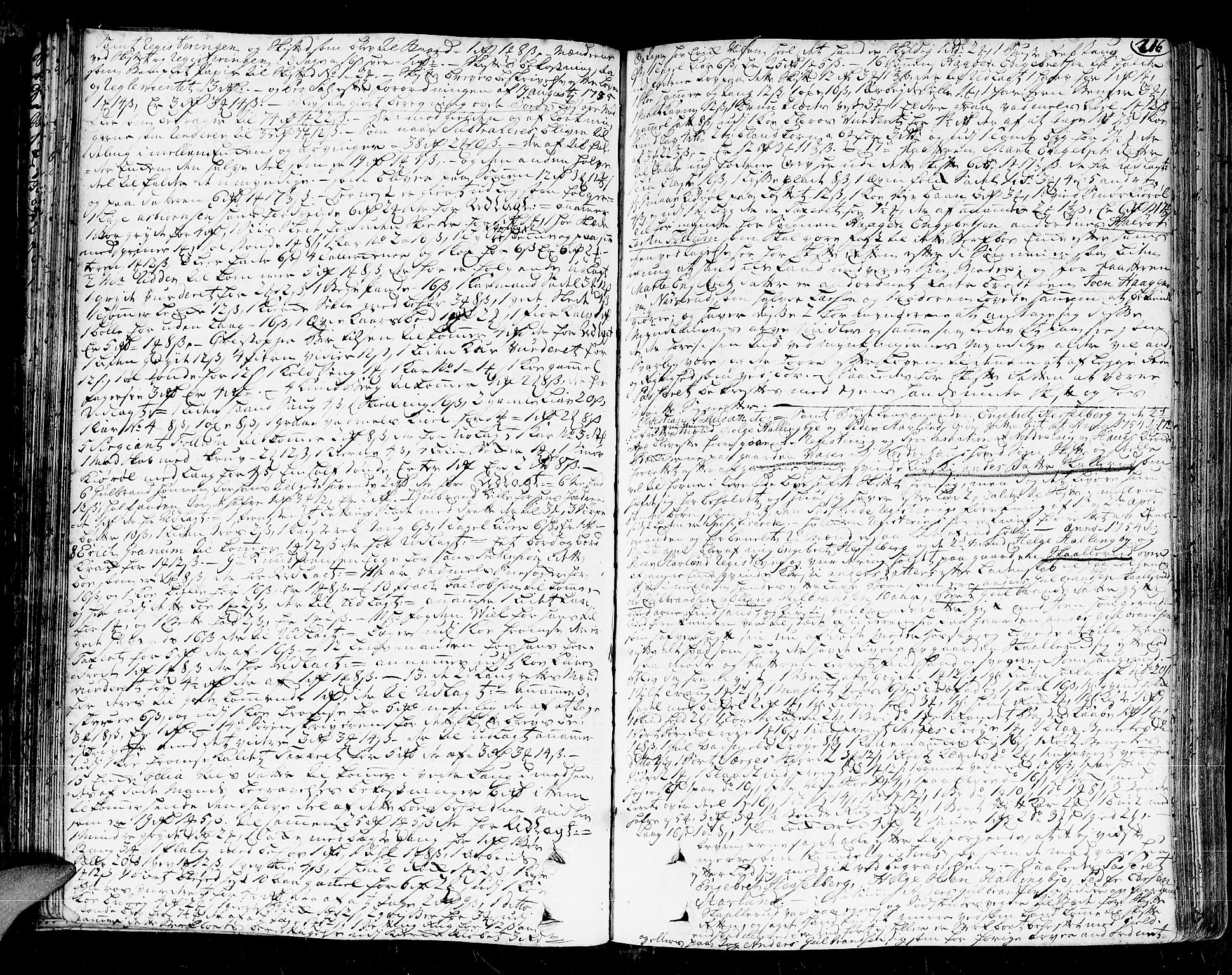 Ringerike og Hallingdal sorenskriveri, SAKO/A-81/H/Ha/L0016: Skifteprotokoll, 1752-1756, s. 215b-216a