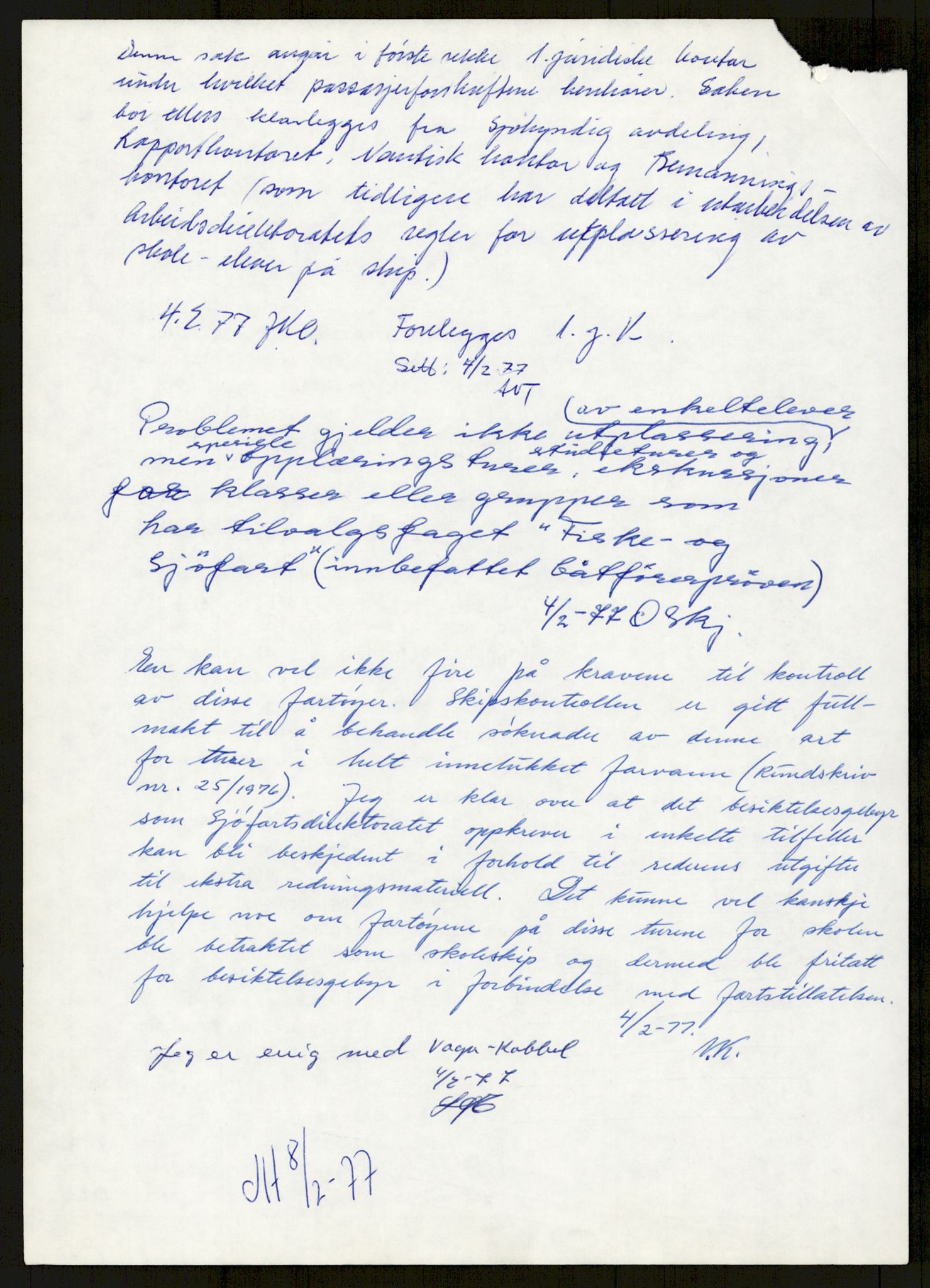 Sjøfartsdirektoratet med forløpere, generelt arkiv, AV/RA-S-1407/D/Du/Duc/L0641/0004: Skipskontrollen - Forskrifter    / Utleiebåter (2 mapper), 1977-1989, s. 128