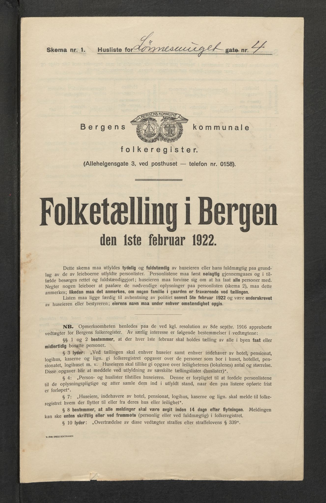 SAB, Kommunal folketelling 1922 for Bergen kjøpstad, 1922, s. 23302