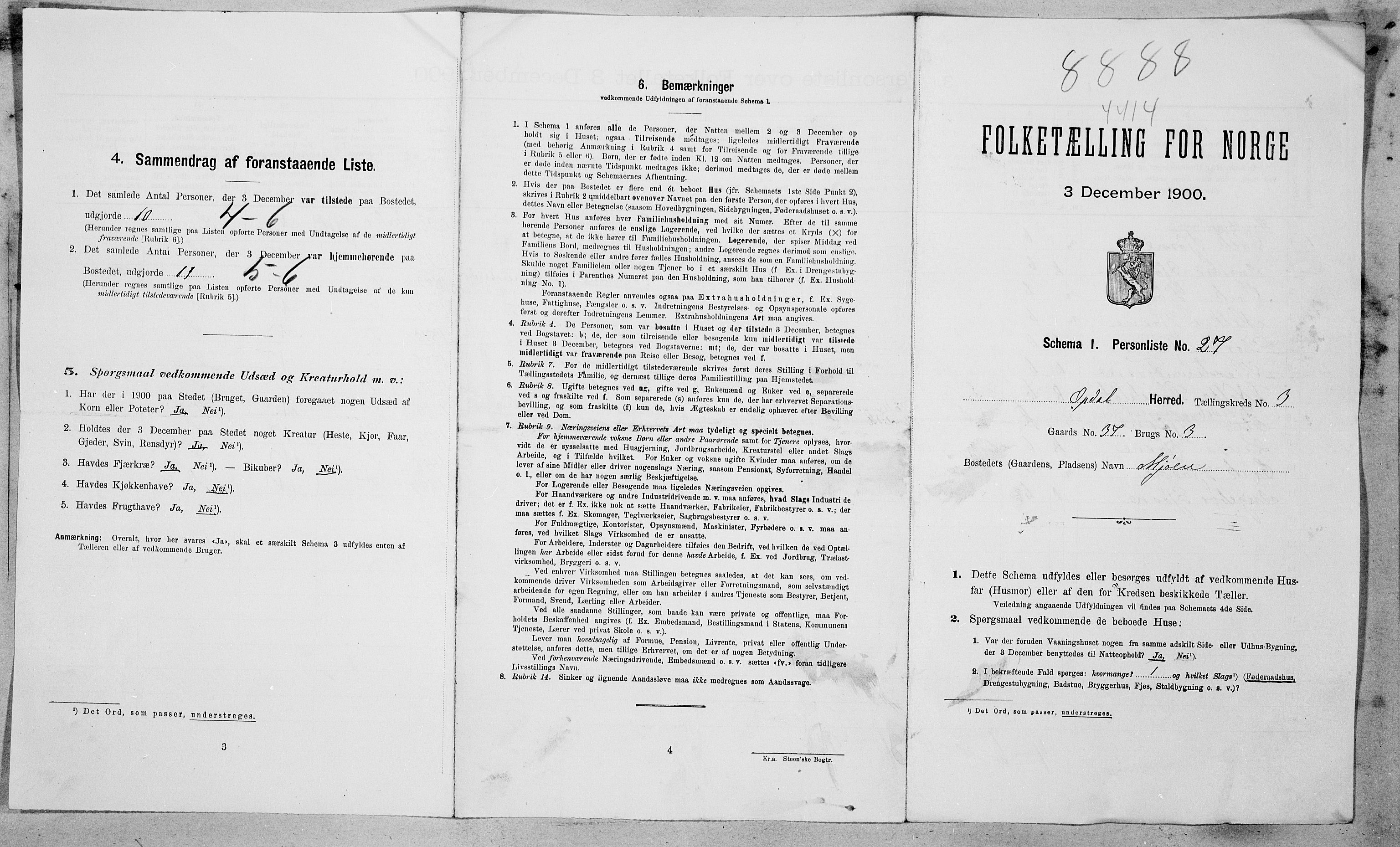 SAT, Folketelling 1900 for 1634 Oppdal herred, 1900, s. 46