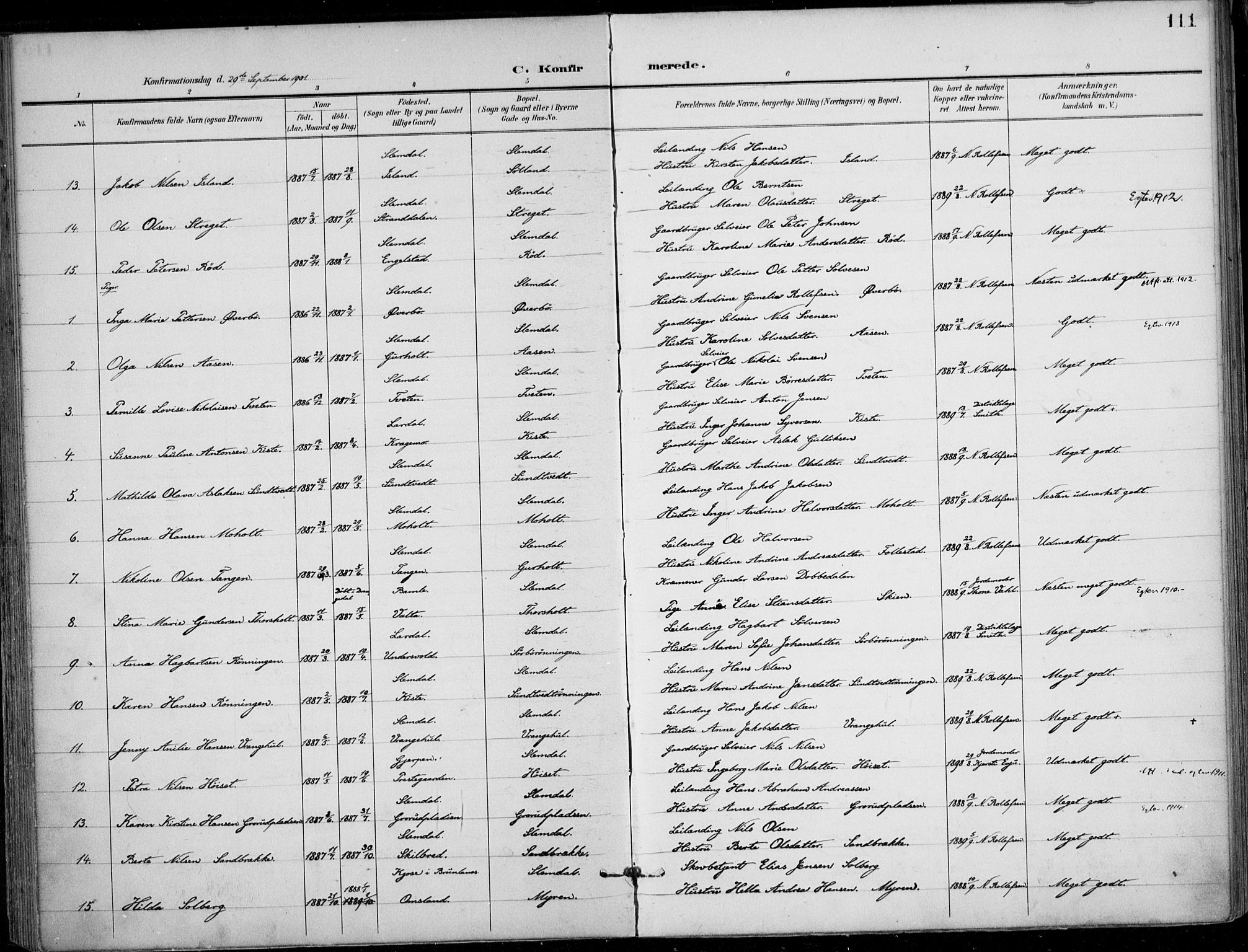 Siljan kirkebøker, AV/SAKO-A-300/F/Fa/L0003: Ministerialbok nr. 3, 1896-1910, s. 111