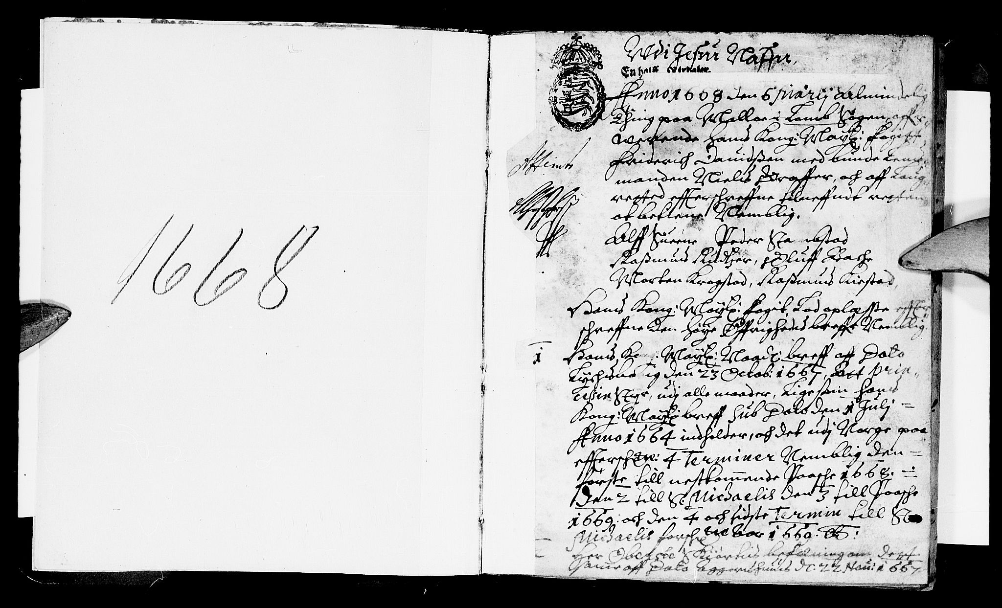 Sorenskriverier i Gudbrandsdalen, SAH/TING-036/G/Gb/Gba/L0007: Tingbok - Nord-Gudbrandsdal, 1668, s. 0b-1a