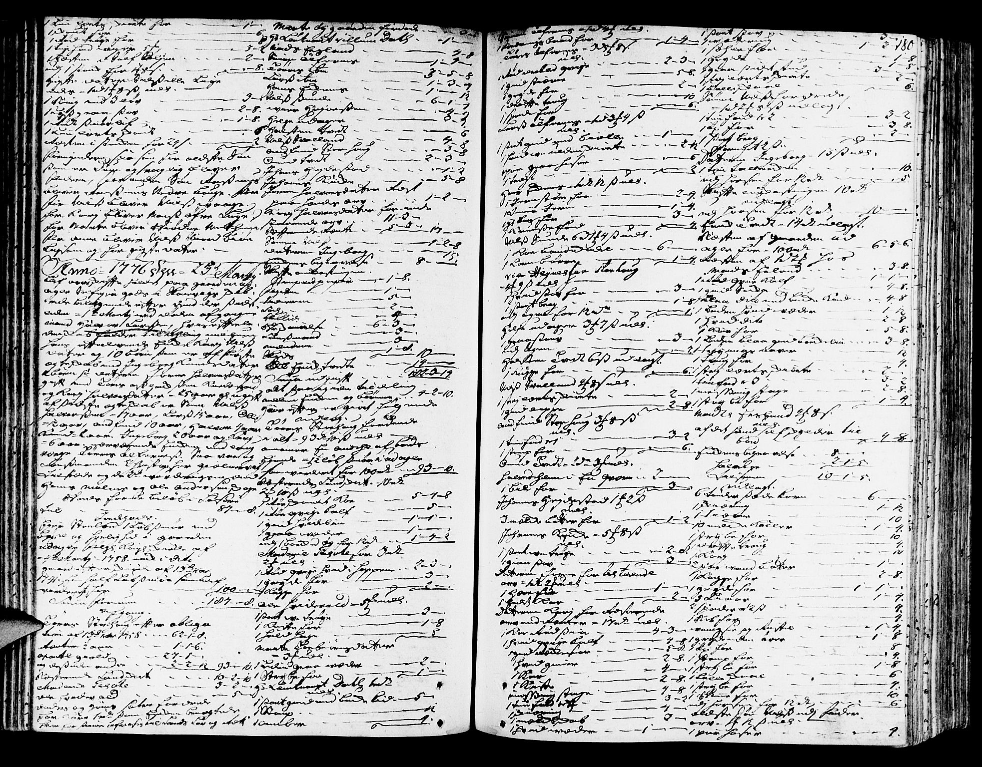 Sunnhordland sorenskrivar, SAB/A-2401/1/H/Ha/Haa/L0008: Skifteprotokollar. Register i protokoll, 1773-1780, s. 179b-180a
