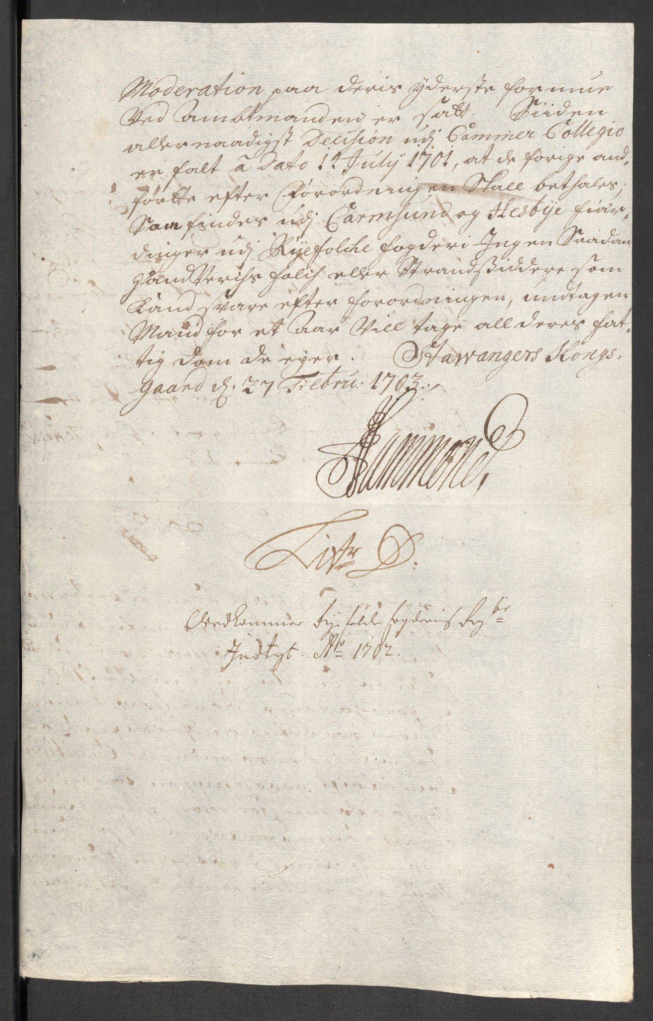 Rentekammeret inntil 1814, Reviderte regnskaper, Fogderegnskap, RA/EA-4092/R47/L2859: Fogderegnskap Ryfylke, 1701-1702, s. 167
