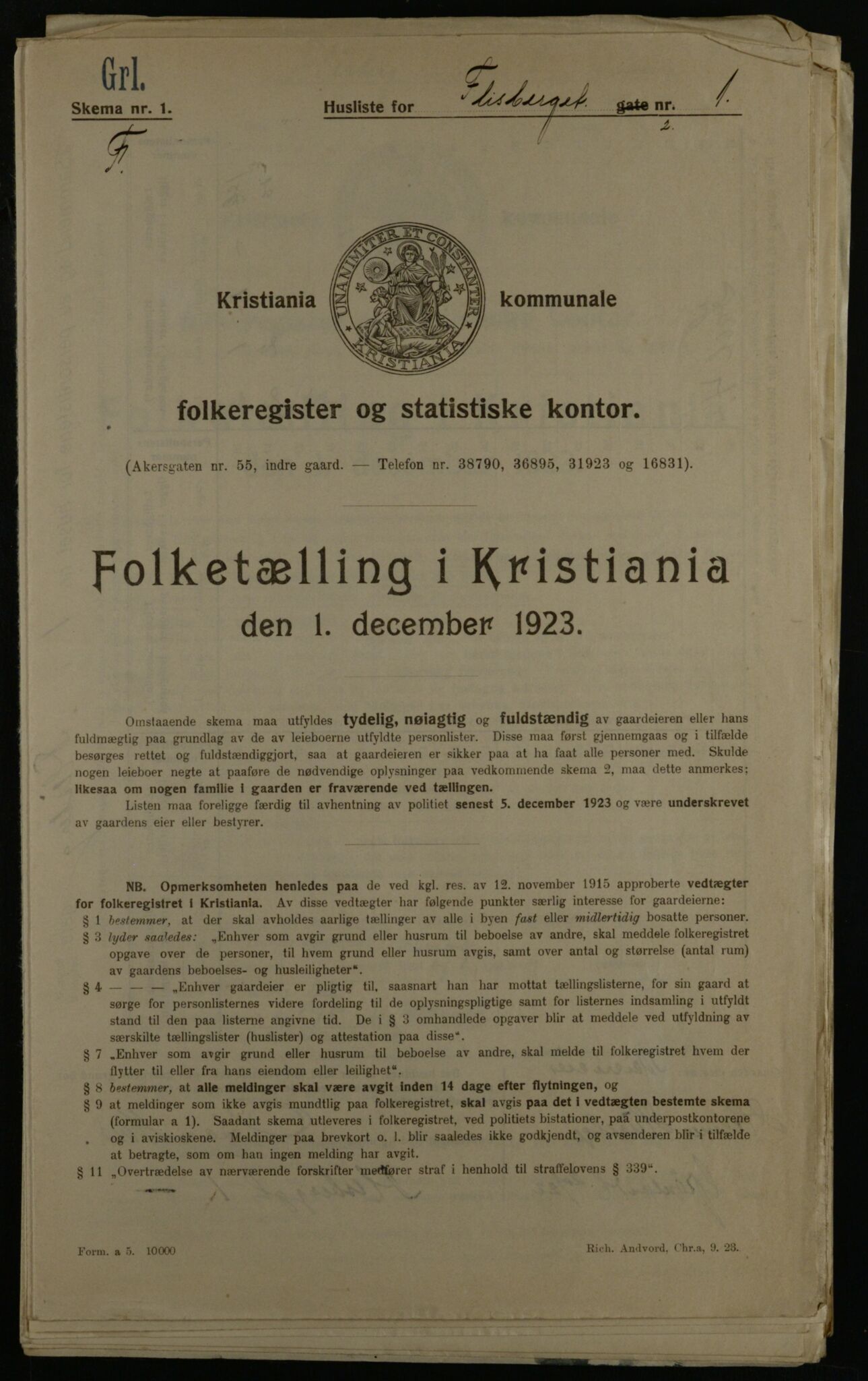 OBA, Kommunal folketelling 1.12.1923 for Kristiania, 1923, s. 27682