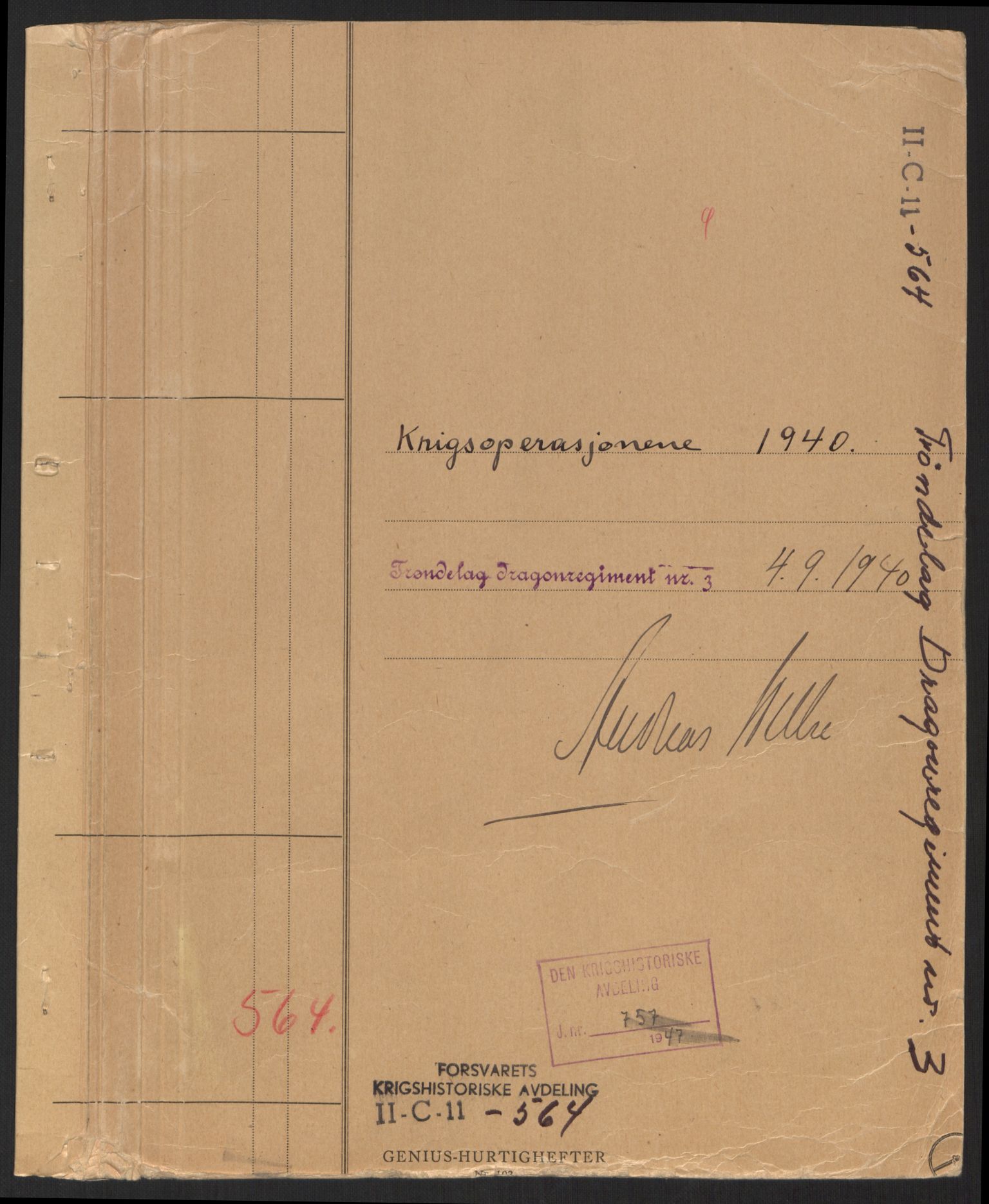 Forsvaret, Forsvarets krigshistoriske avdeling, RA/RAFA-2017/Y/Yb/L0117: II-C-11-563-564  -  5. Divisjon., 1940, s. 393