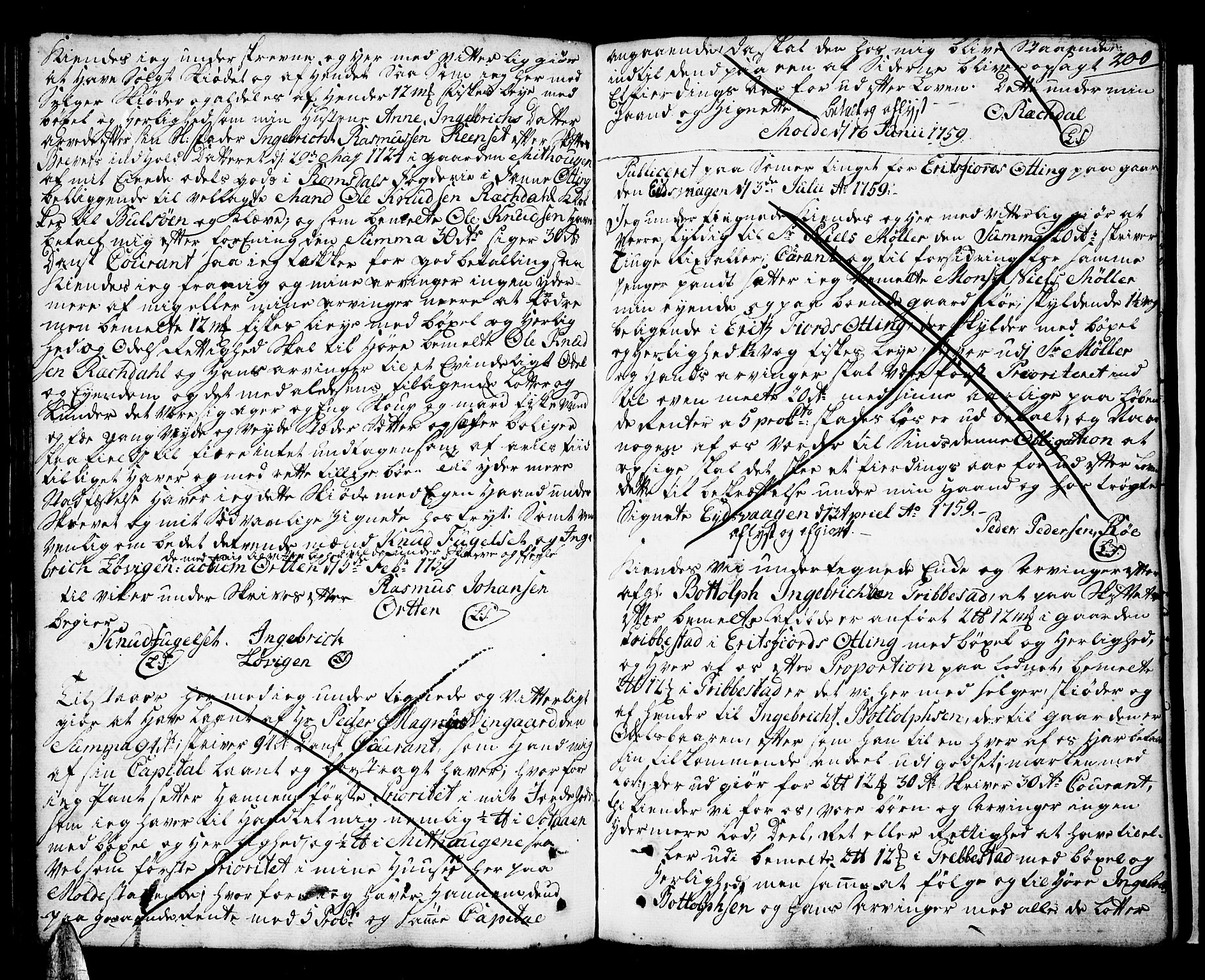 Romsdal sorenskriveri, SAT/A-4149/1/2/2C/L0003: Pantebok nr. 3, 1747-1767, s. 200