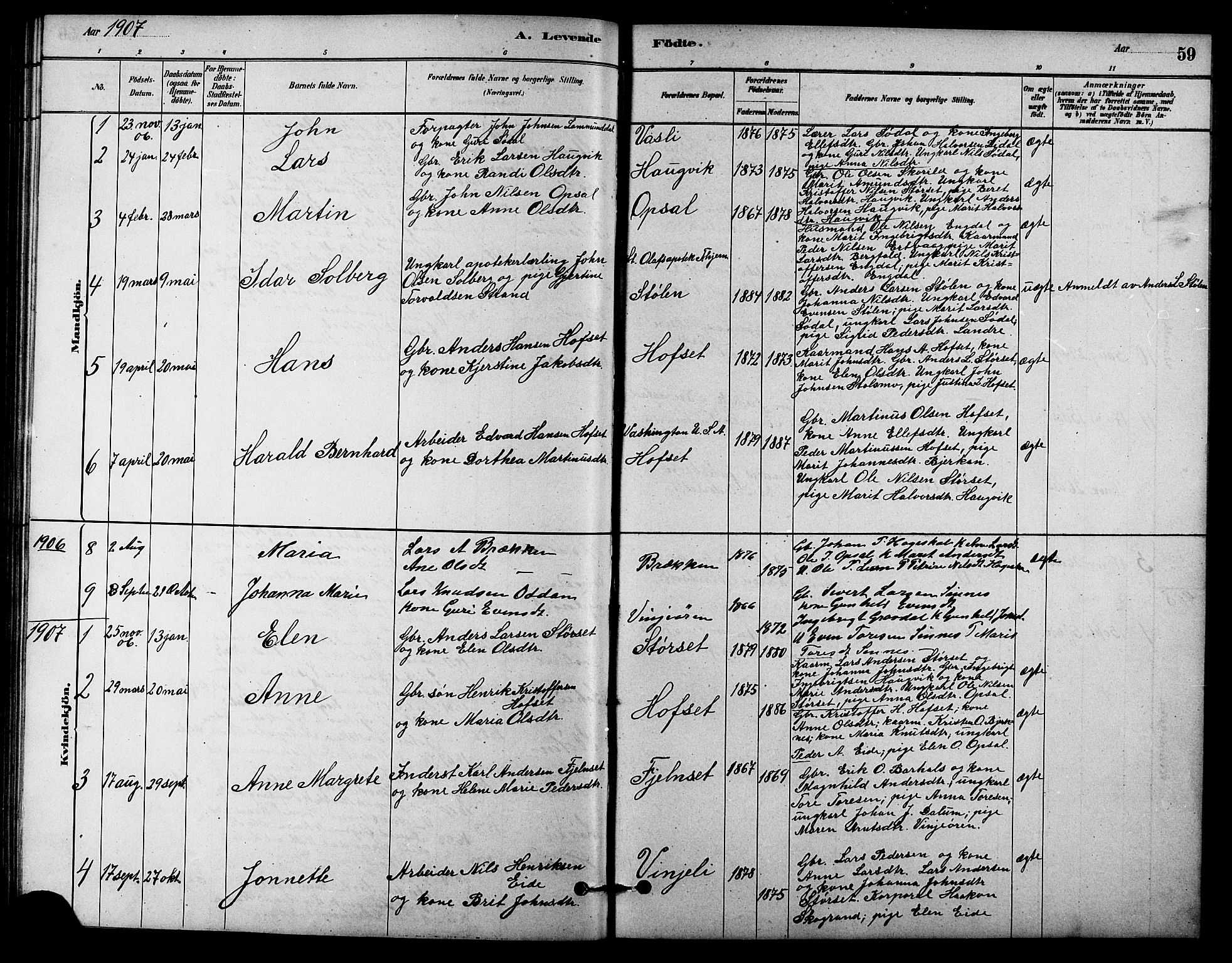 Ministerialprotokoller, klokkerbøker og fødselsregistre - Sør-Trøndelag, SAT/A-1456/631/L0514: Klokkerbok nr. 631C02, 1879-1912, s. 59