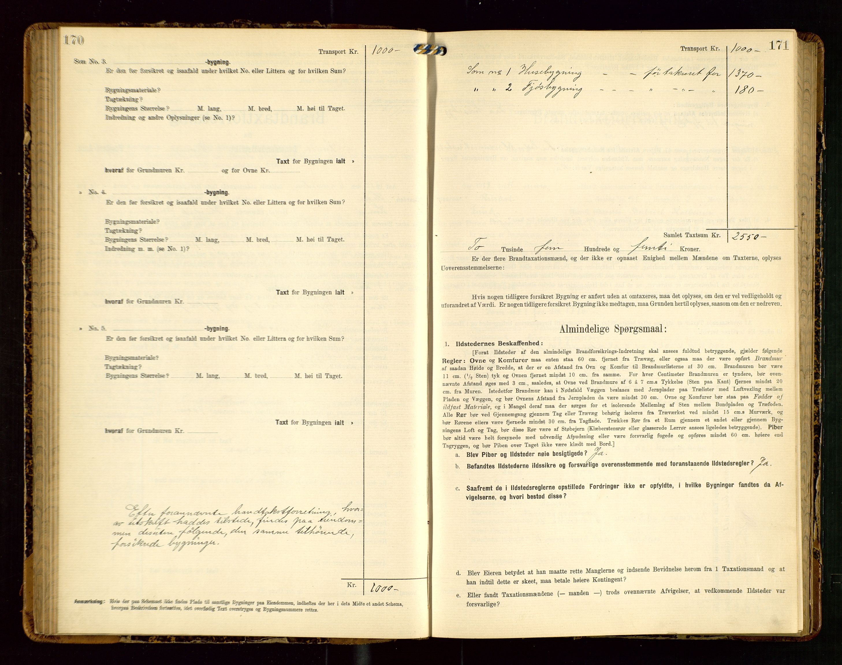 Lund lensmannskontor, AV/SAST-A-100303/Gob/L0002: "Brandtakstprotokol", 1908-1918, s. 170-171