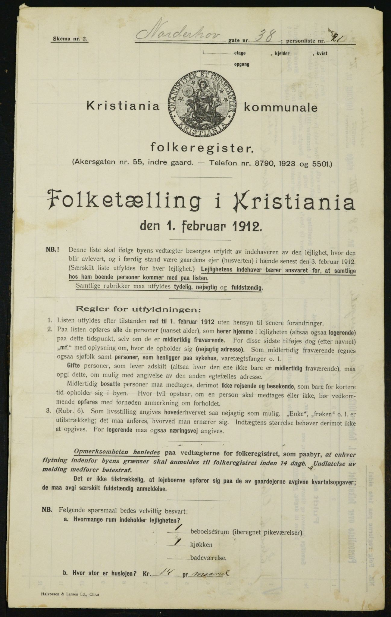 OBA, Kommunal folketelling 1.2.1912 for Kristiania, 1912, s. 73678