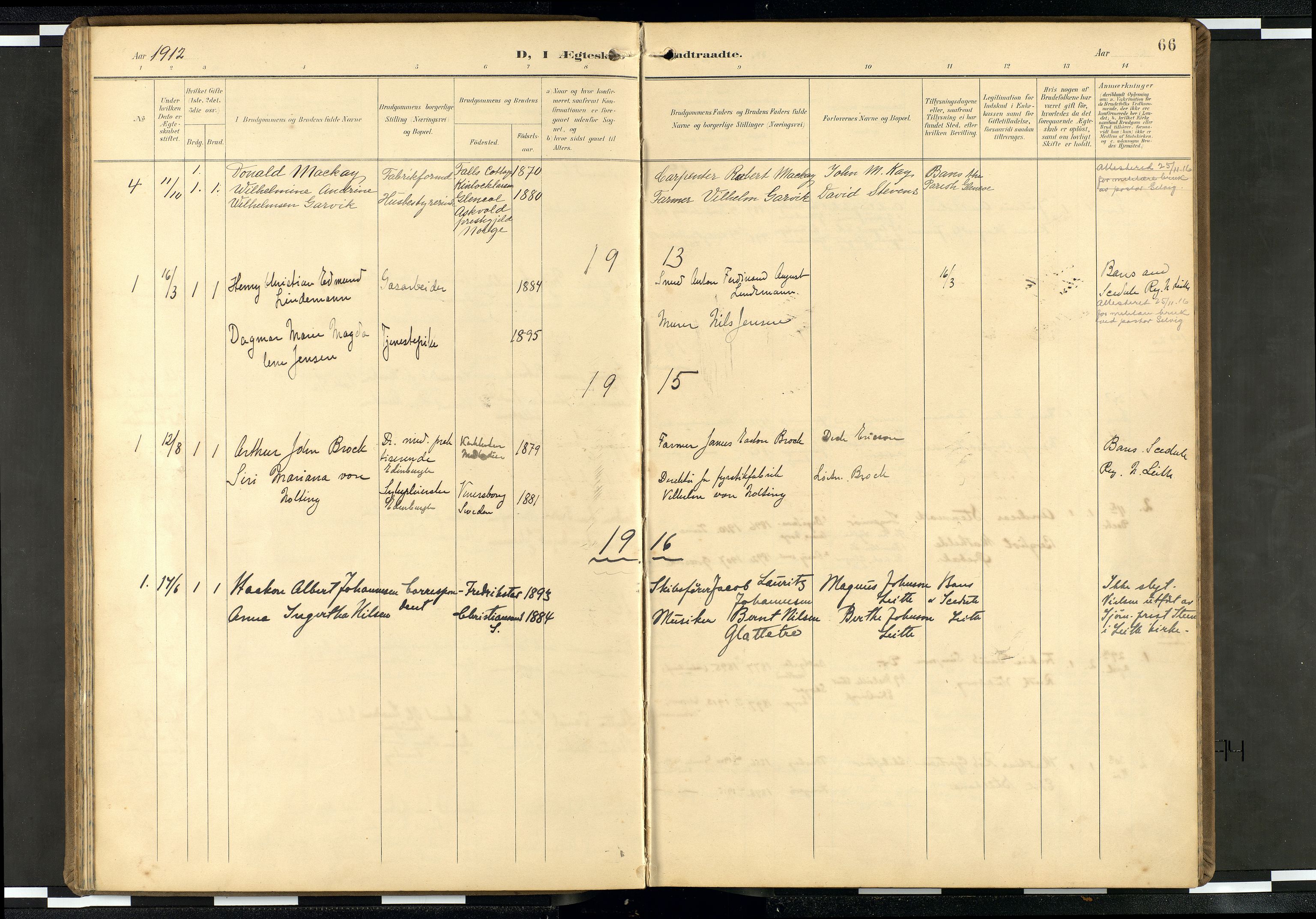 Den norske sjømannsmisjon i utlandet/Skotske havner (Leith, Glasgow), AV/SAB-SAB/PA-0100/H/Ha/Haa/L0004: Ministerialbok nr. A 4, 1899-1949, s. 65b-66a