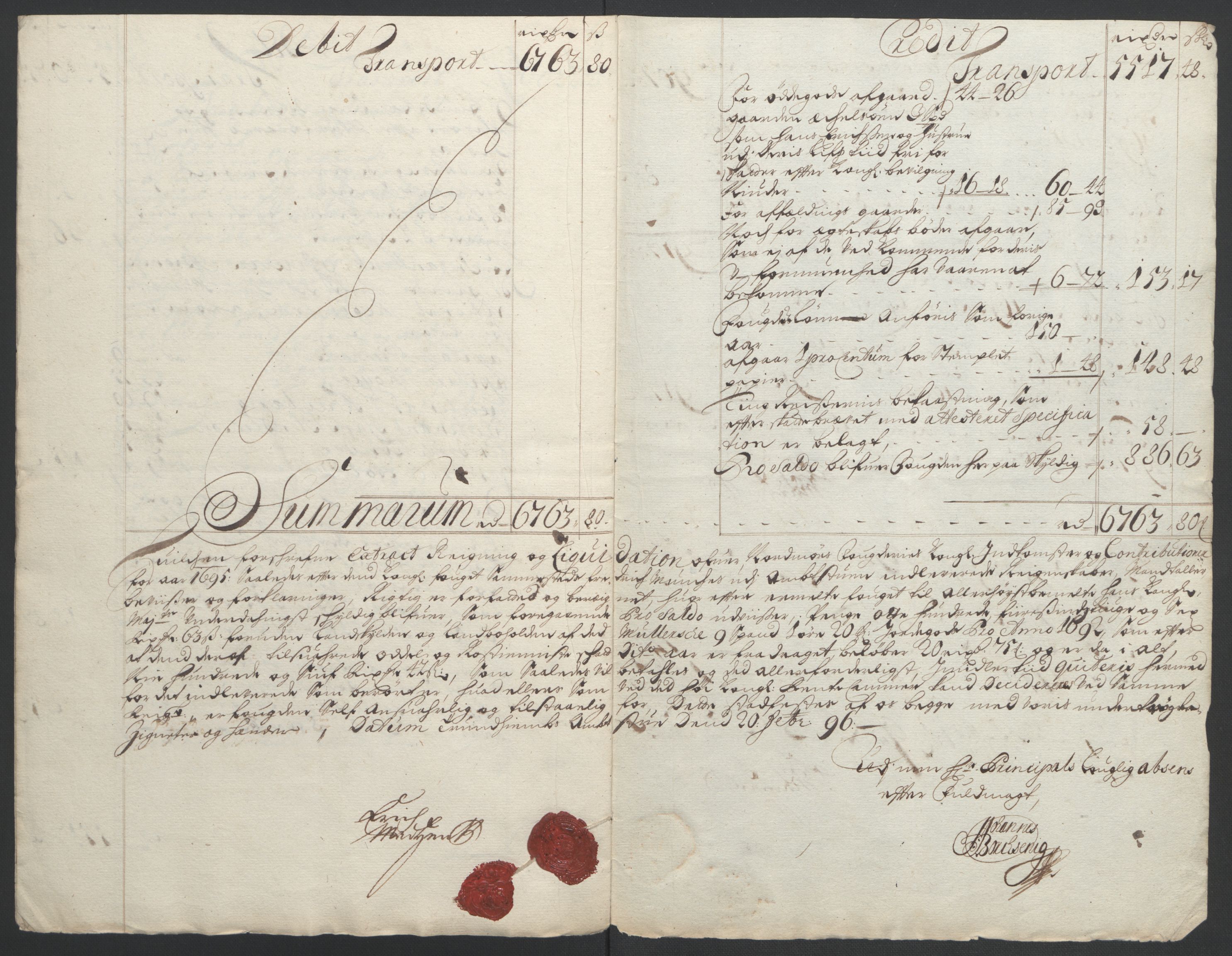 Rentekammeret inntil 1814, Reviderte regnskaper, Fogderegnskap, RA/EA-4092/R56/L3736: Fogderegnskap Nordmøre, 1694-1696, s. 334