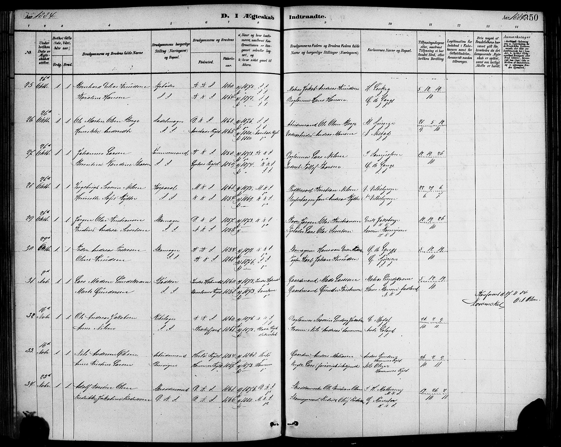 Sandviken Sokneprestembete, AV/SAB-A-77601/H/Hb/L0001: Klokkerbok nr. A 2, 1879-1892, s. 350
