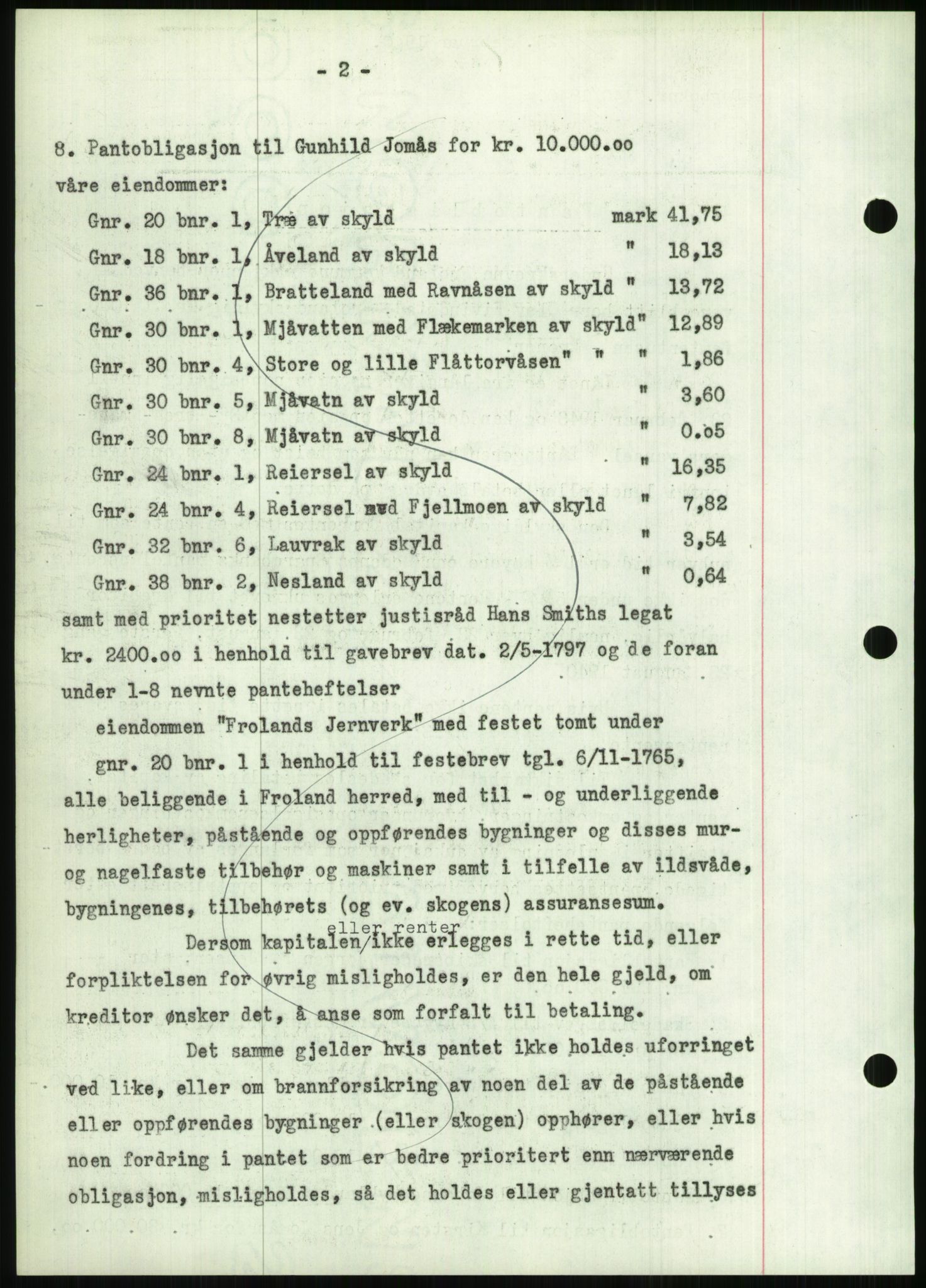 Nedenes sorenskriveri, SAK/1221-0006/G/Gb/Gbb/L0001: Pantebok nr. I, 1939-1942, Dagboknr: 140/1940