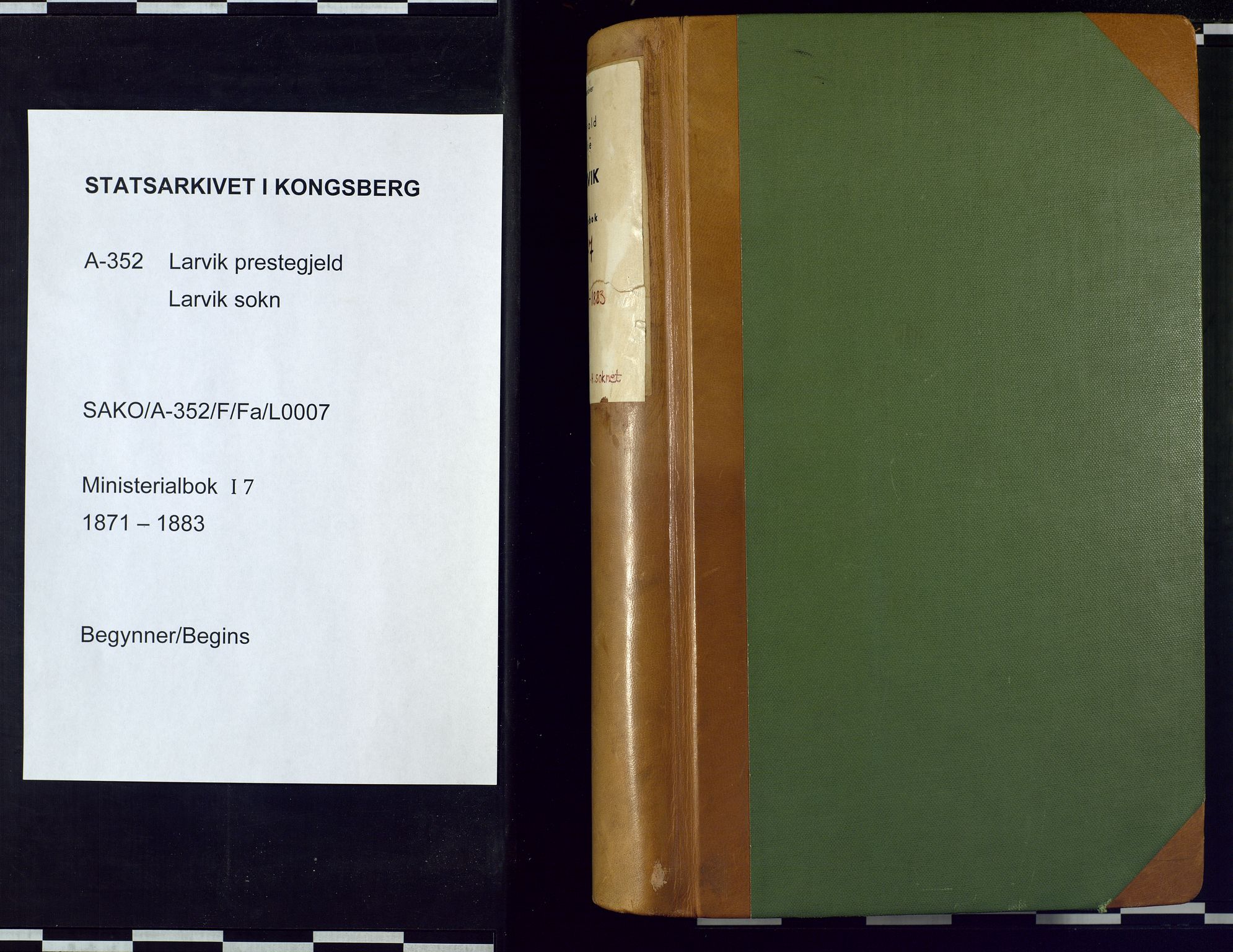 Larvik kirkebøker, SAKO/A-352/F/Fa/L0007: Ministerialbok nr. I 7, 1871-1883