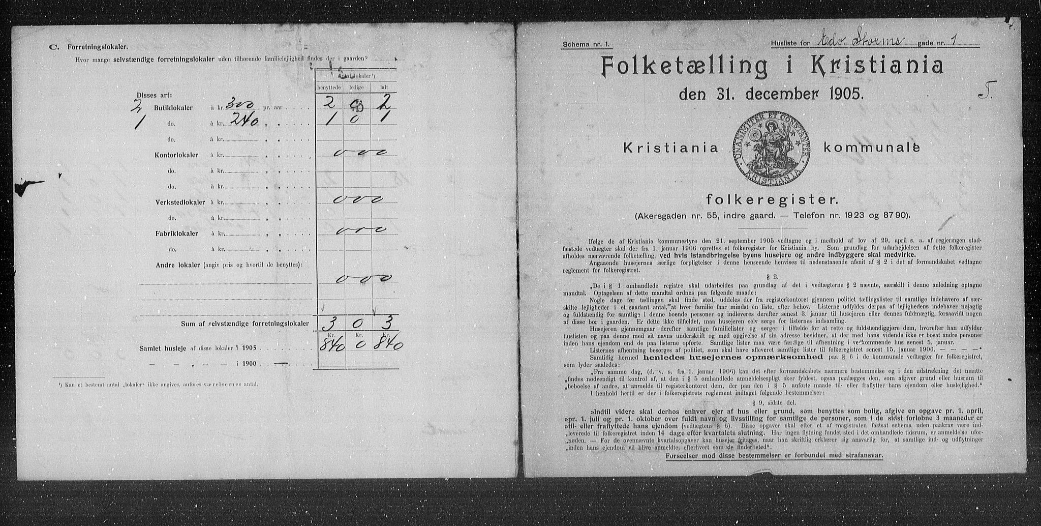 OBA, Kommunal folketelling 31.12.1905 for Kristiania kjøpstad, 1905, s. 9760
