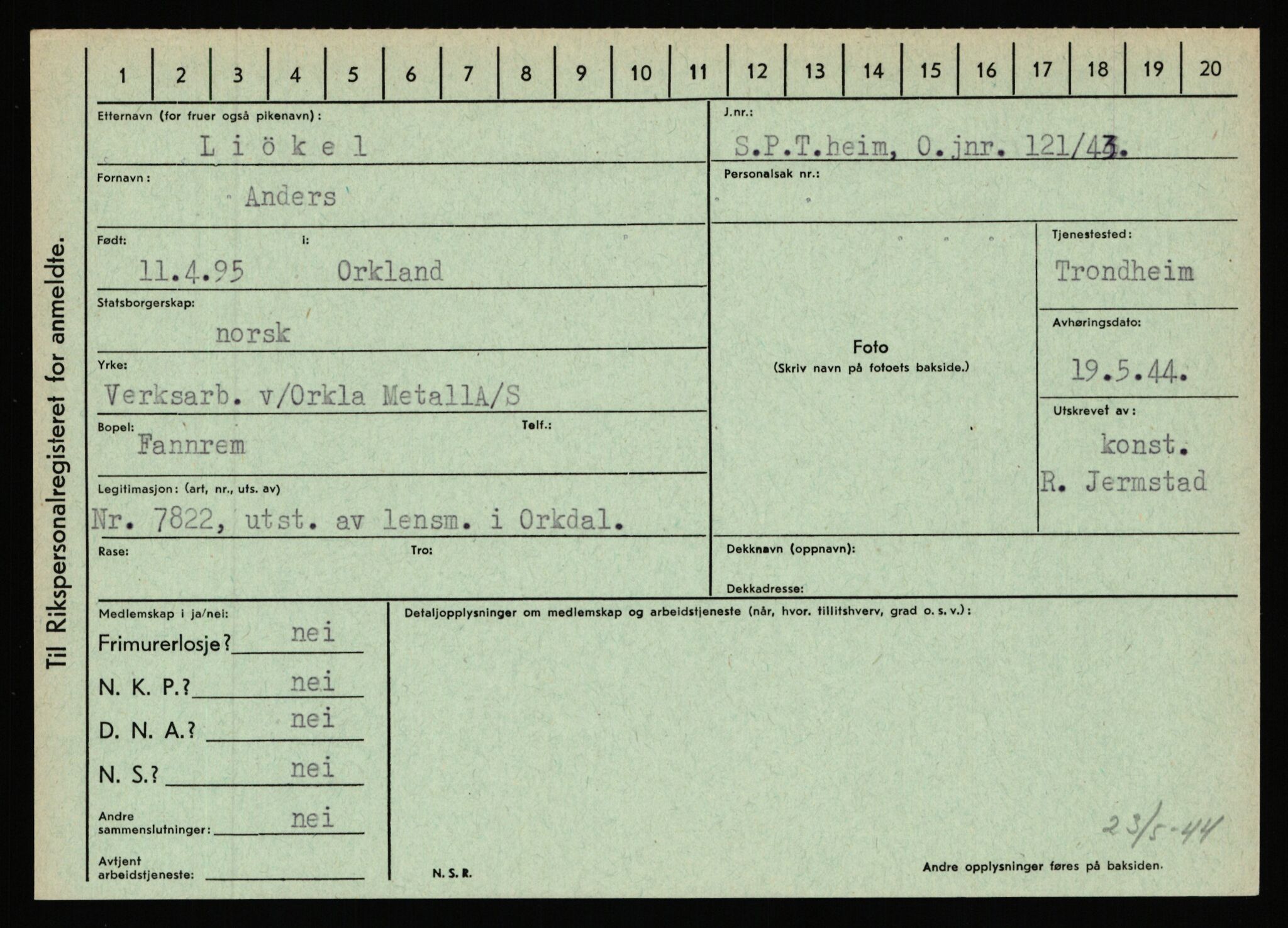 Statspolitiet - Hovedkontoret / Osloavdelingen, AV/RA-S-1329/C/Ca/L0010: Lind - Moksnes, 1943-1945, s. 468