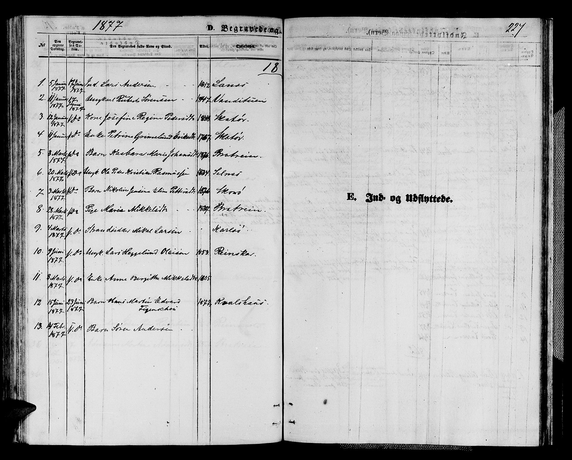 Karlsøy sokneprestembete, AV/SATØ-S-1299/H/Ha/Hab/L0003klokker: Klokkerbok nr. 3, 1862-1877, s. 227