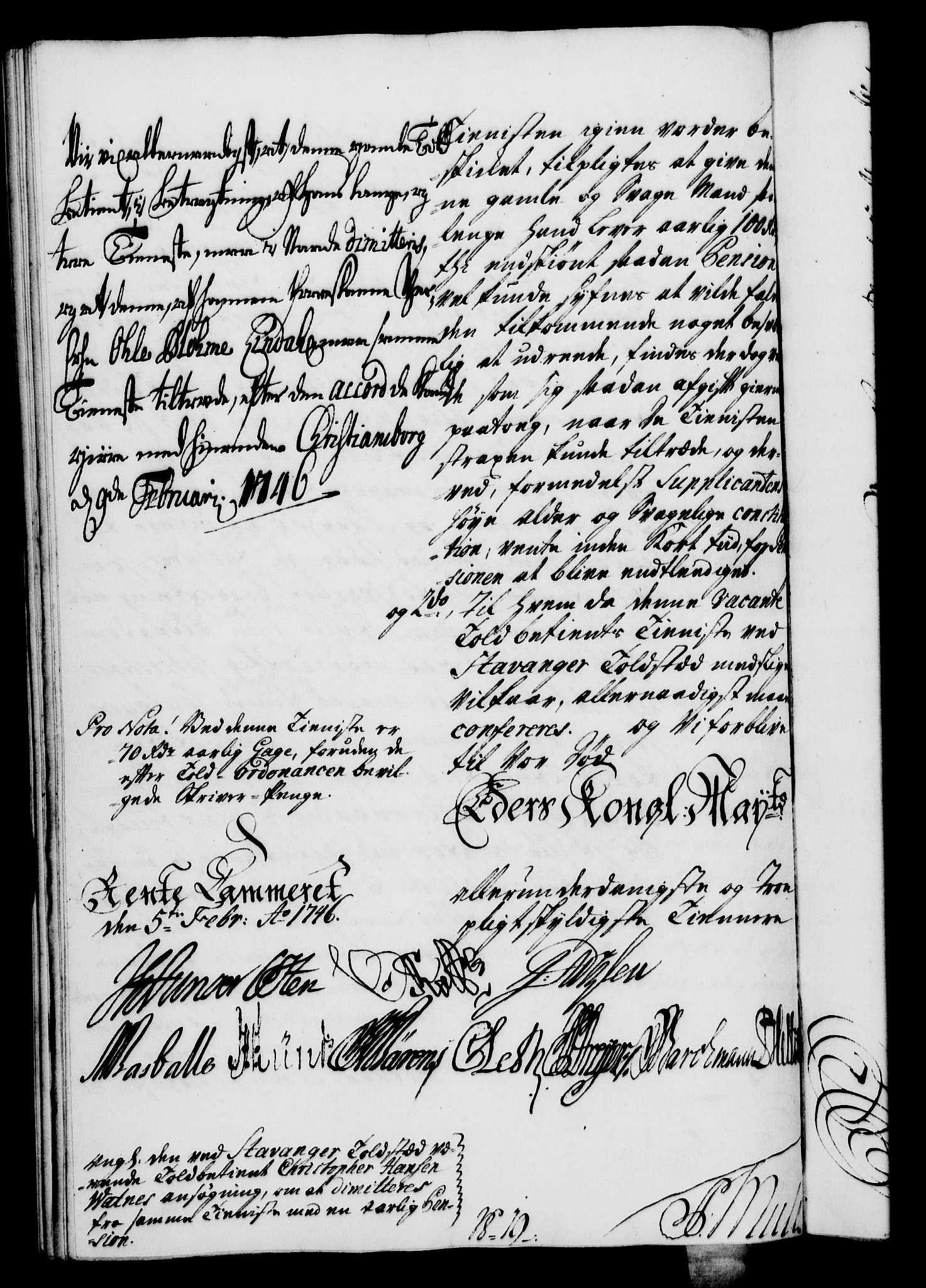 Rentekammeret, Kammerkanselliet, RA/EA-3111/G/Gf/Gfa/L0028: Norsk relasjons- og resolusjonsprotokoll (merket RK 52.28), 1745-1746, s. 653