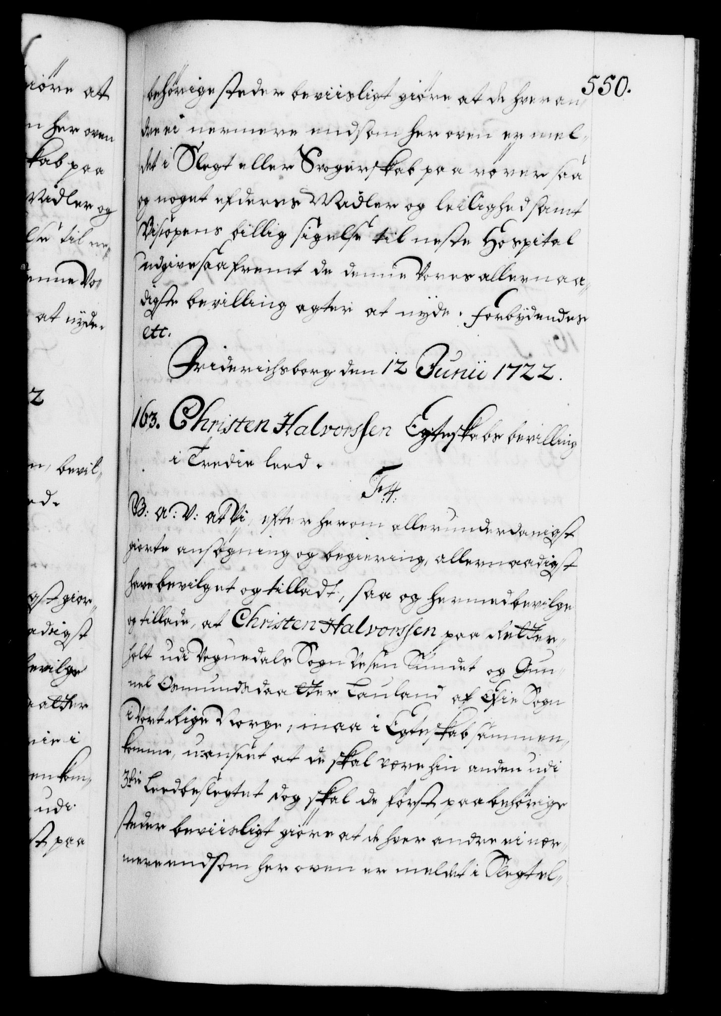 Danske Kanselli 1572-1799, RA/EA-3023/F/Fc/Fca/Fcaa/L0023: Norske registre, 1720-1722, s. 550a