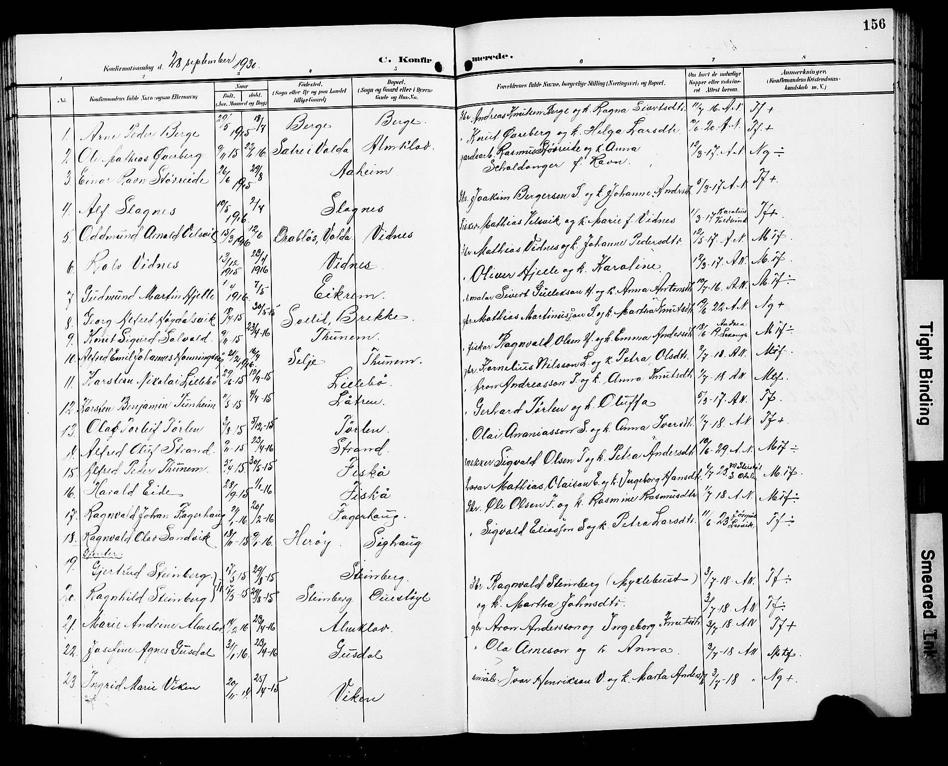 Ministerialprotokoller, klokkerbøker og fødselsregistre - Møre og Romsdal, AV/SAT-A-1454/501/L0018: Klokkerbok nr. 501C04, 1902-1930, s. 156