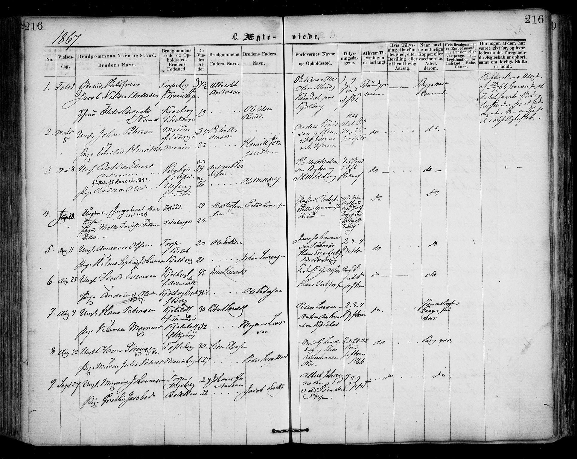 Borge prestekontor Kirkebøker, AV/SAO-A-10903/F/Fa/L0006: Ministerialbok nr. I 6, 1861-1874, s. 216