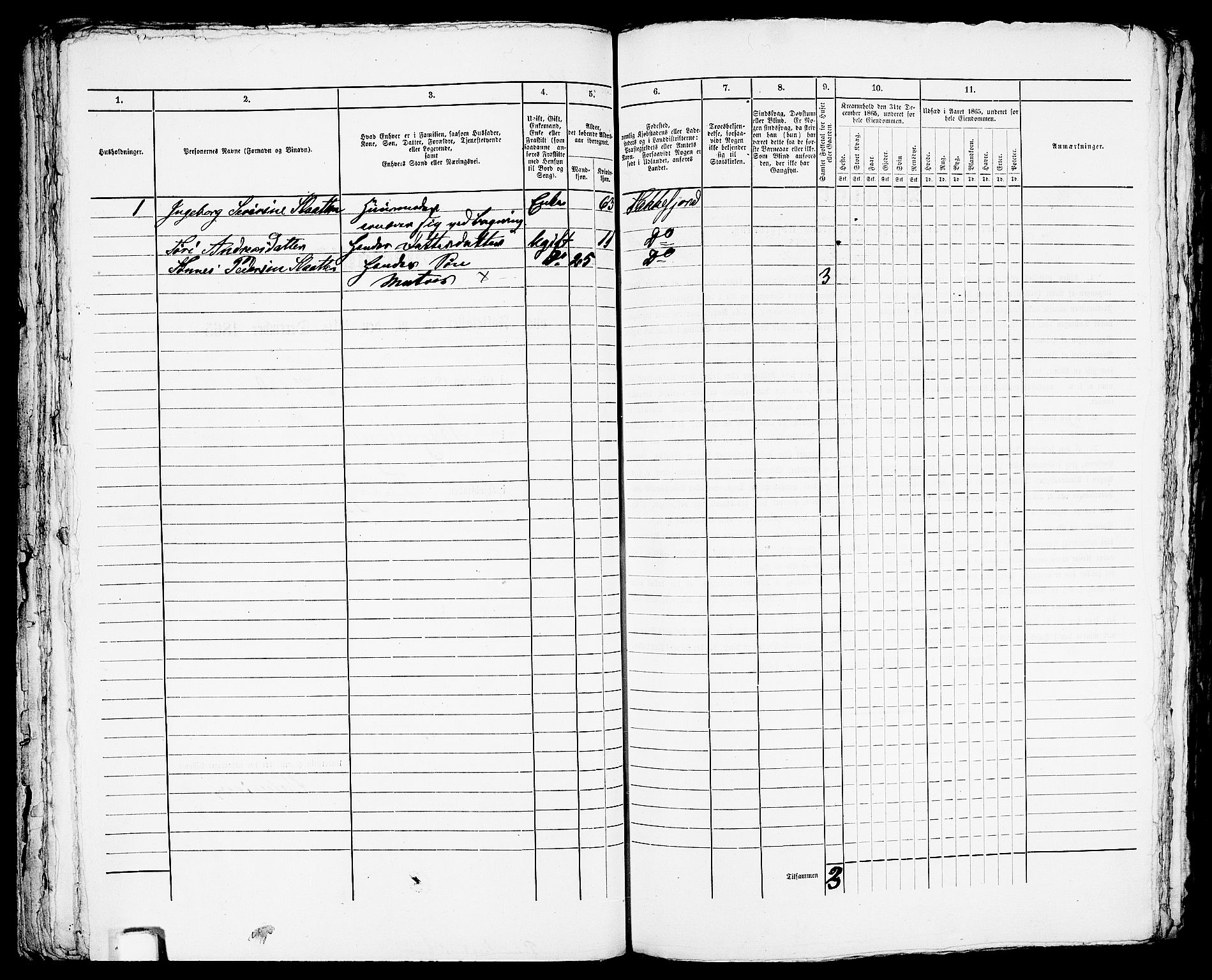 RA, Folketelling 1865 for 1004B Flekkefjord prestegjeld, Flekkefjord kjøpstad, 1865, s. 87