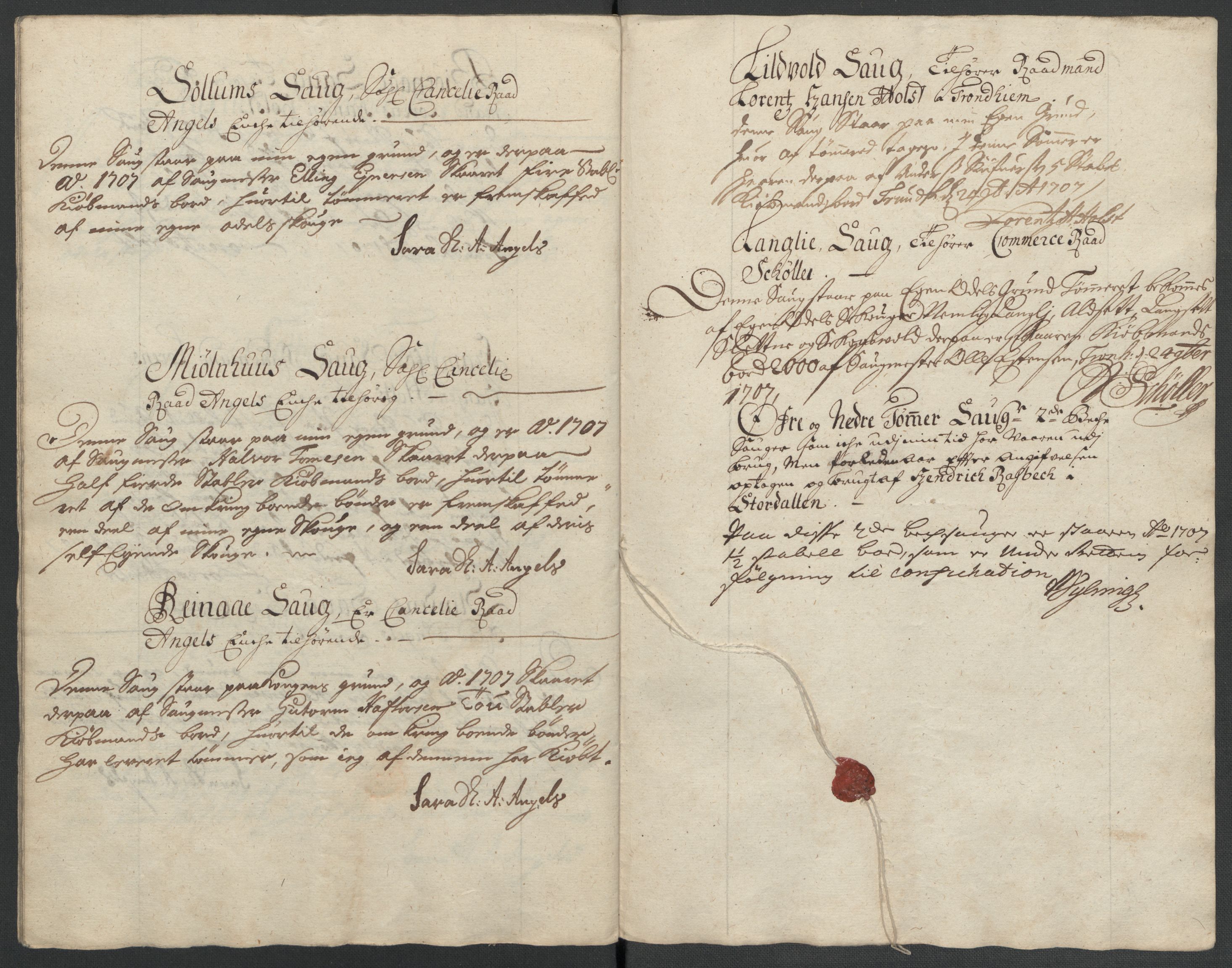 Rentekammeret inntil 1814, Reviderte regnskaper, Fogderegnskap, AV/RA-EA-4092/R61/L4110: Fogderegnskap Strinda og Selbu, 1707-1708, s. 94