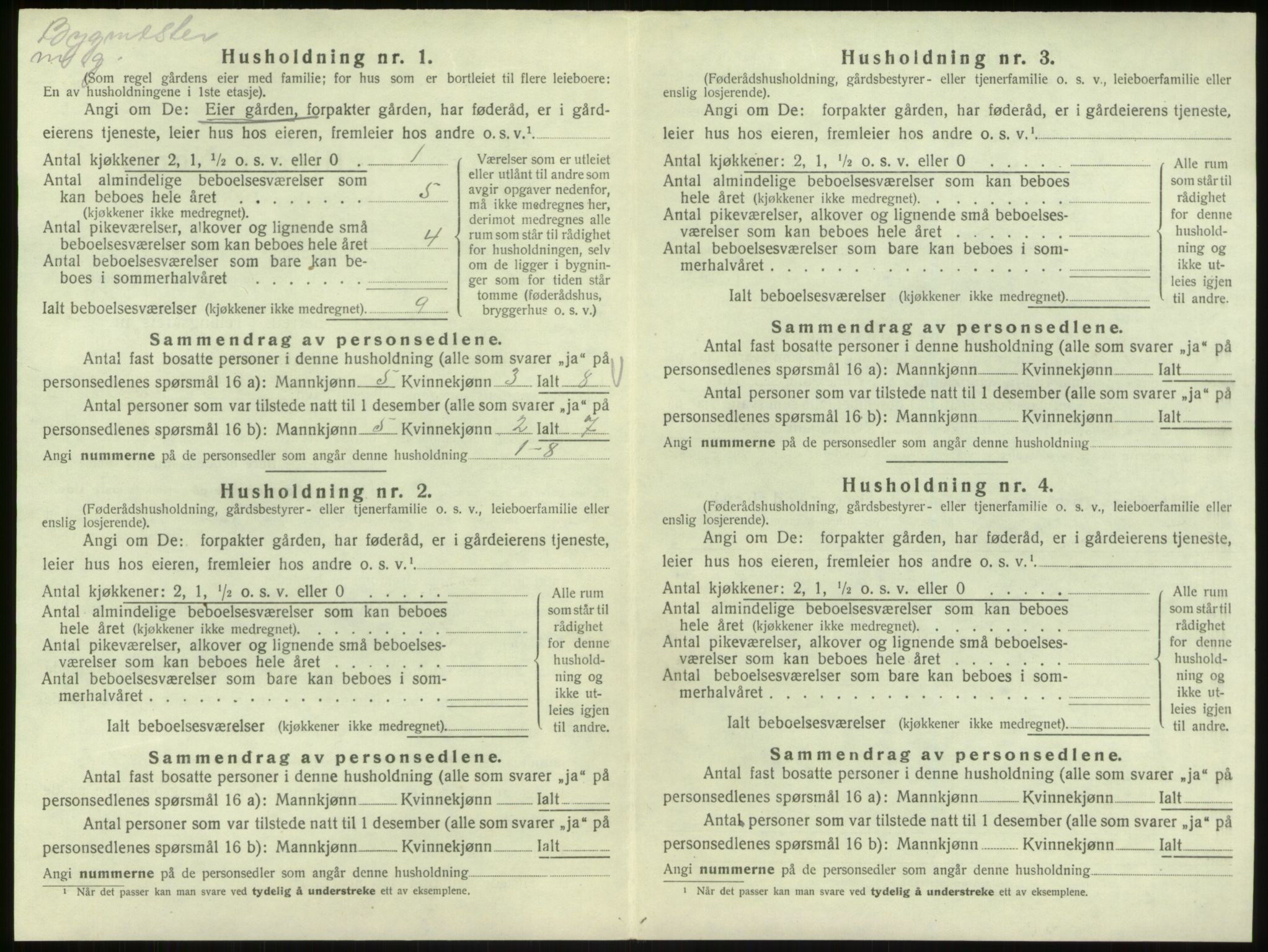 SAB, Folketelling 1920 for 1253 Hosanger herred, 1920, s. 835