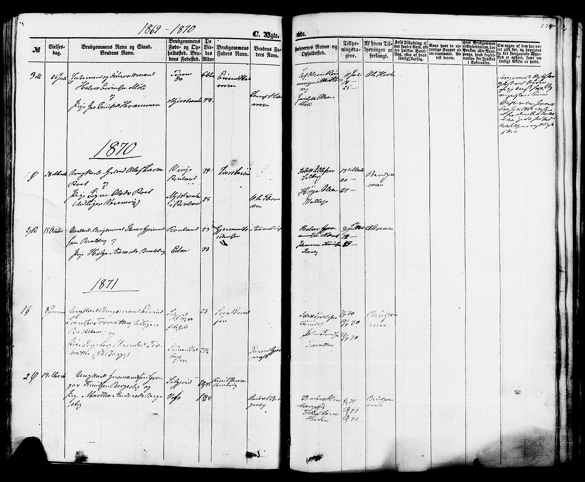 Rauland kirkebøker, AV/SAKO-A-292/F/Fa/L0003: Ministerialbok nr. I 3, 1859-1886, s. 234