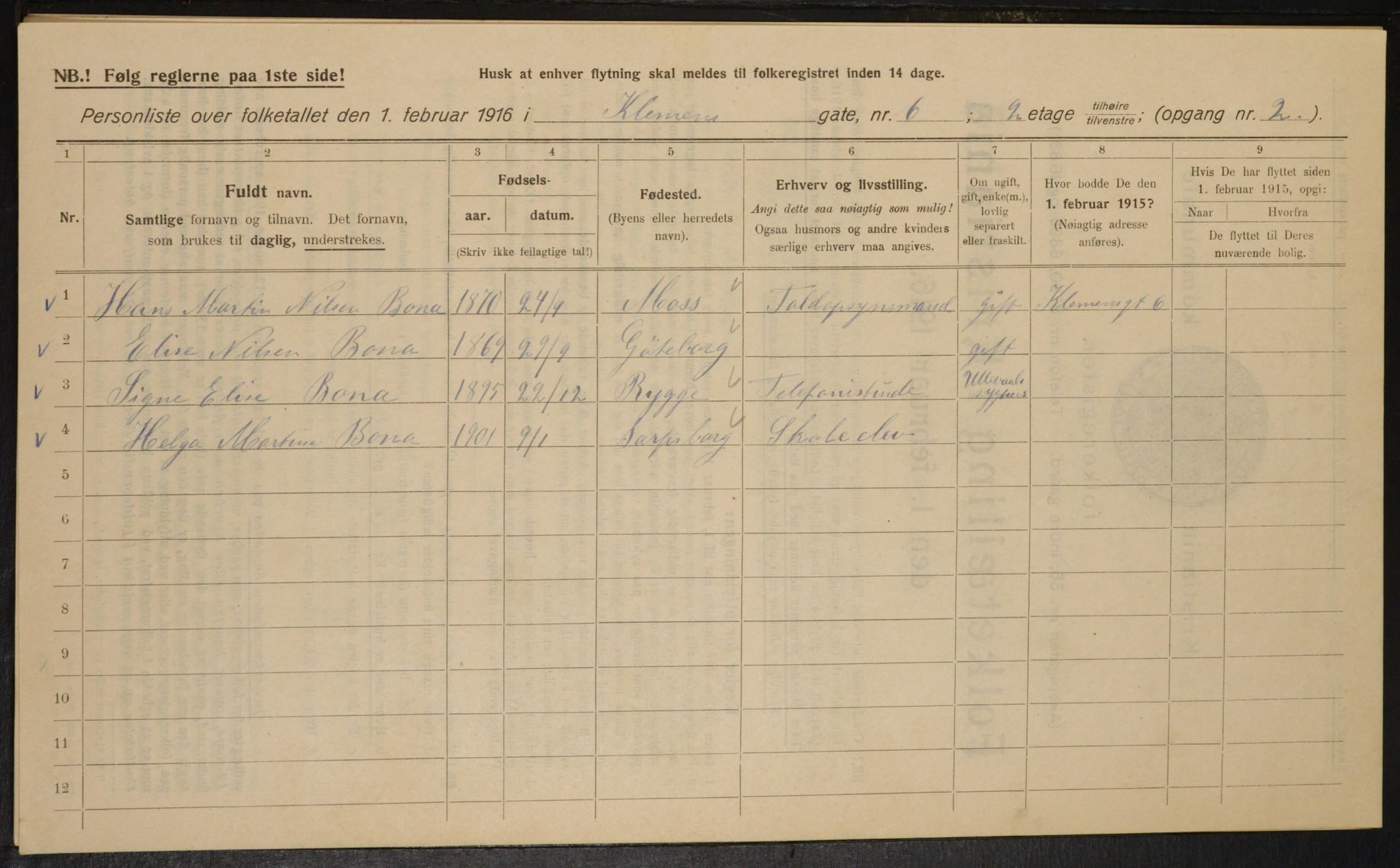 OBA, Kommunal folketelling 1.2.1916 for Kristiania, 1916, s. 12927