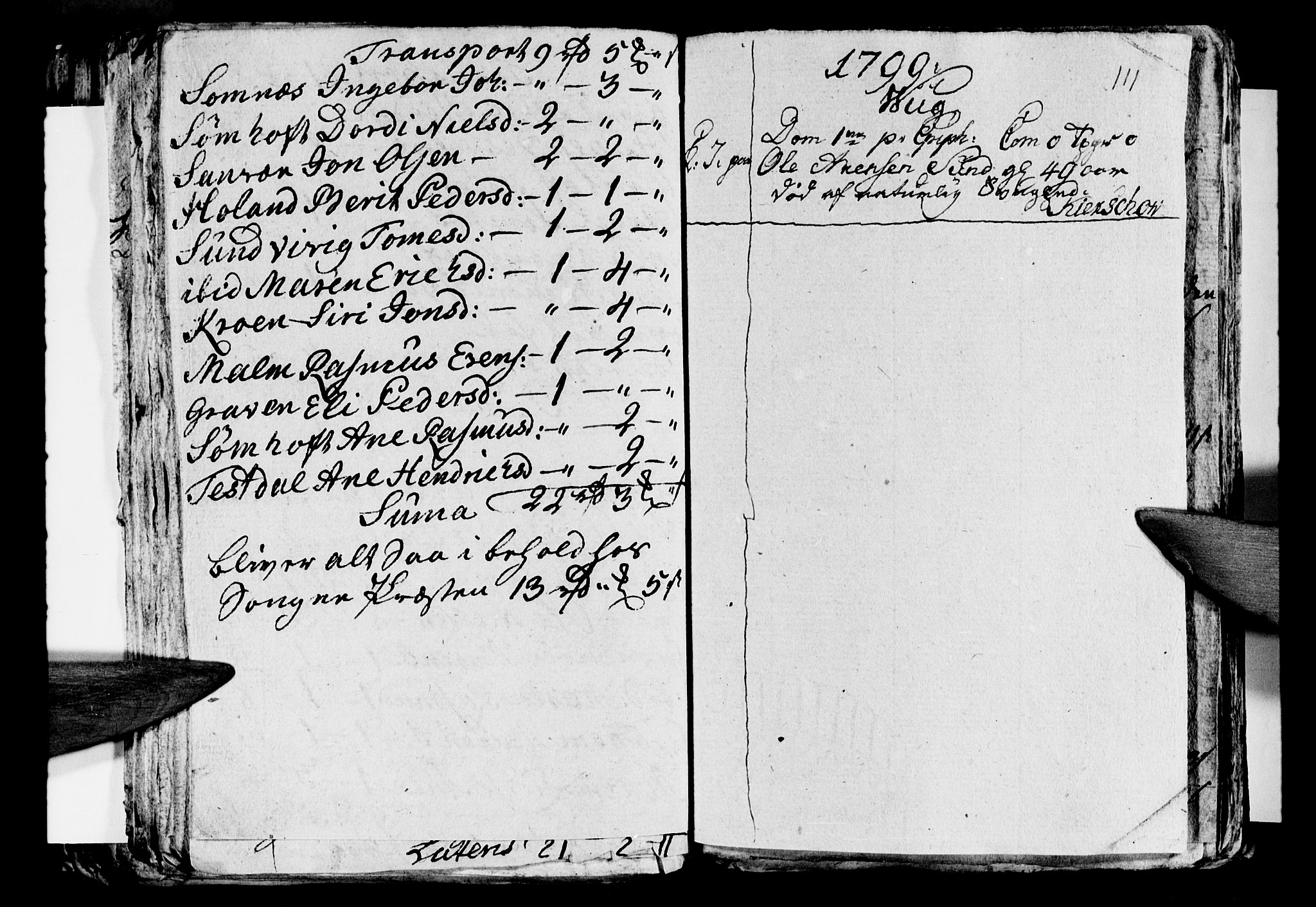 Ministerialprotokoller, klokkerbøker og fødselsregistre - Nordland, AV/SAT-A-1459/812/L0184: Klokkerbok nr. 812C02, 1793-1809, s. 111