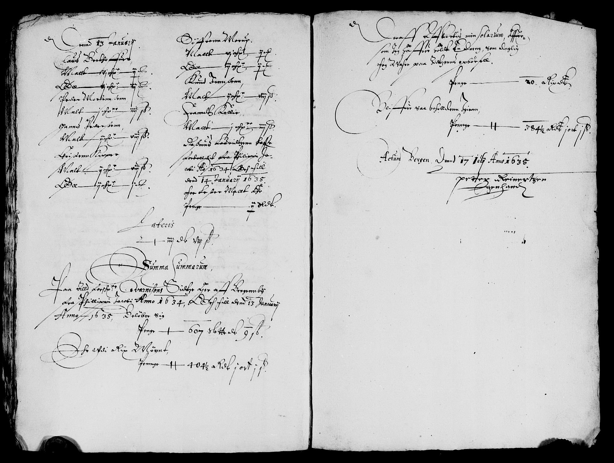 Rentekammeret inntil 1814, Reviderte regnskaper, Lensregnskaper, AV/RA-EA-5023/R/Rb/Rbt/L0069: Bergenhus len, 1634-1636