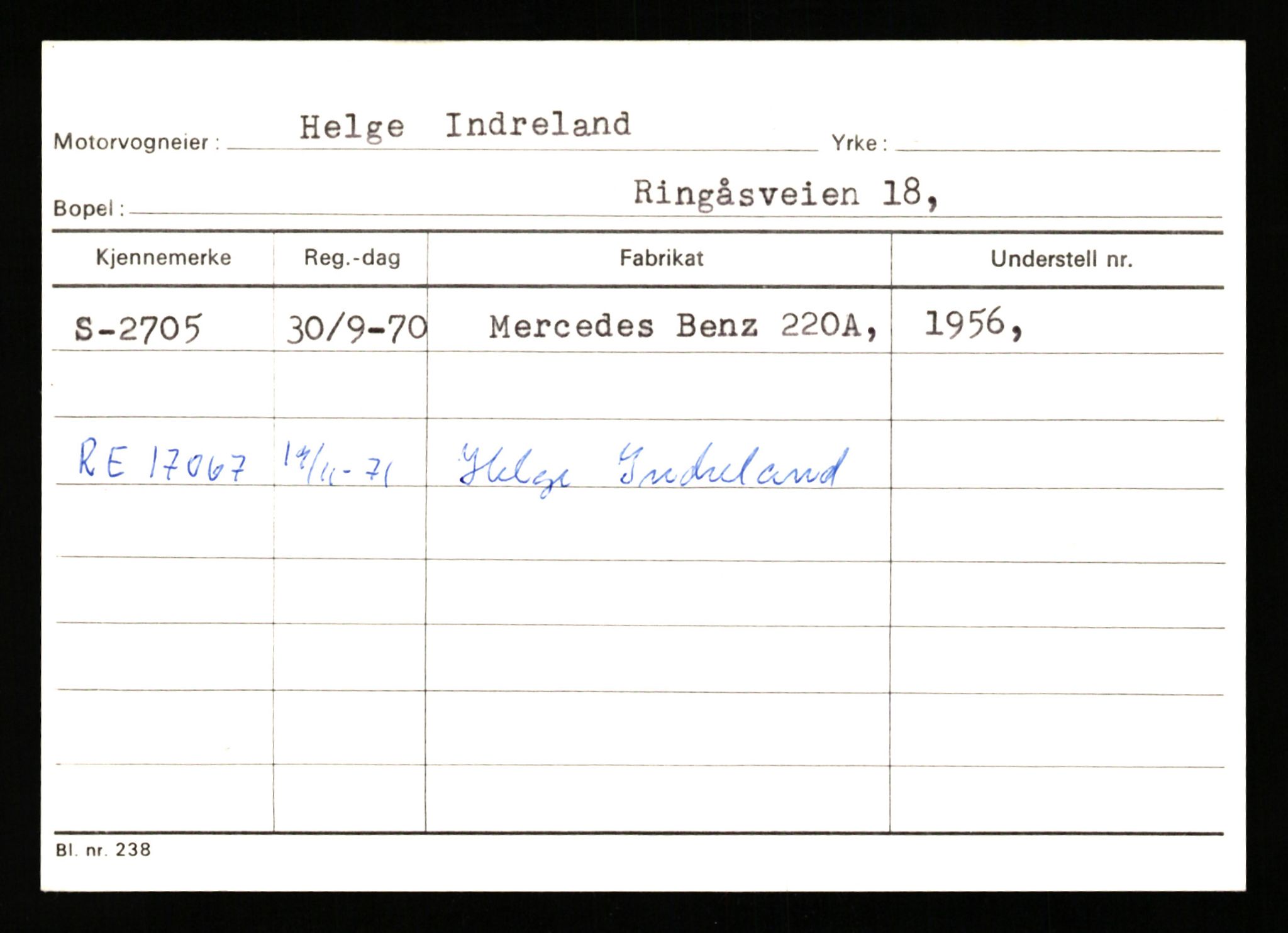 Stavanger trafikkstasjon, SAST/A-101942/0/G/L0001: Registreringsnummer: 0 - 5782, 1930-1971, s. 1849