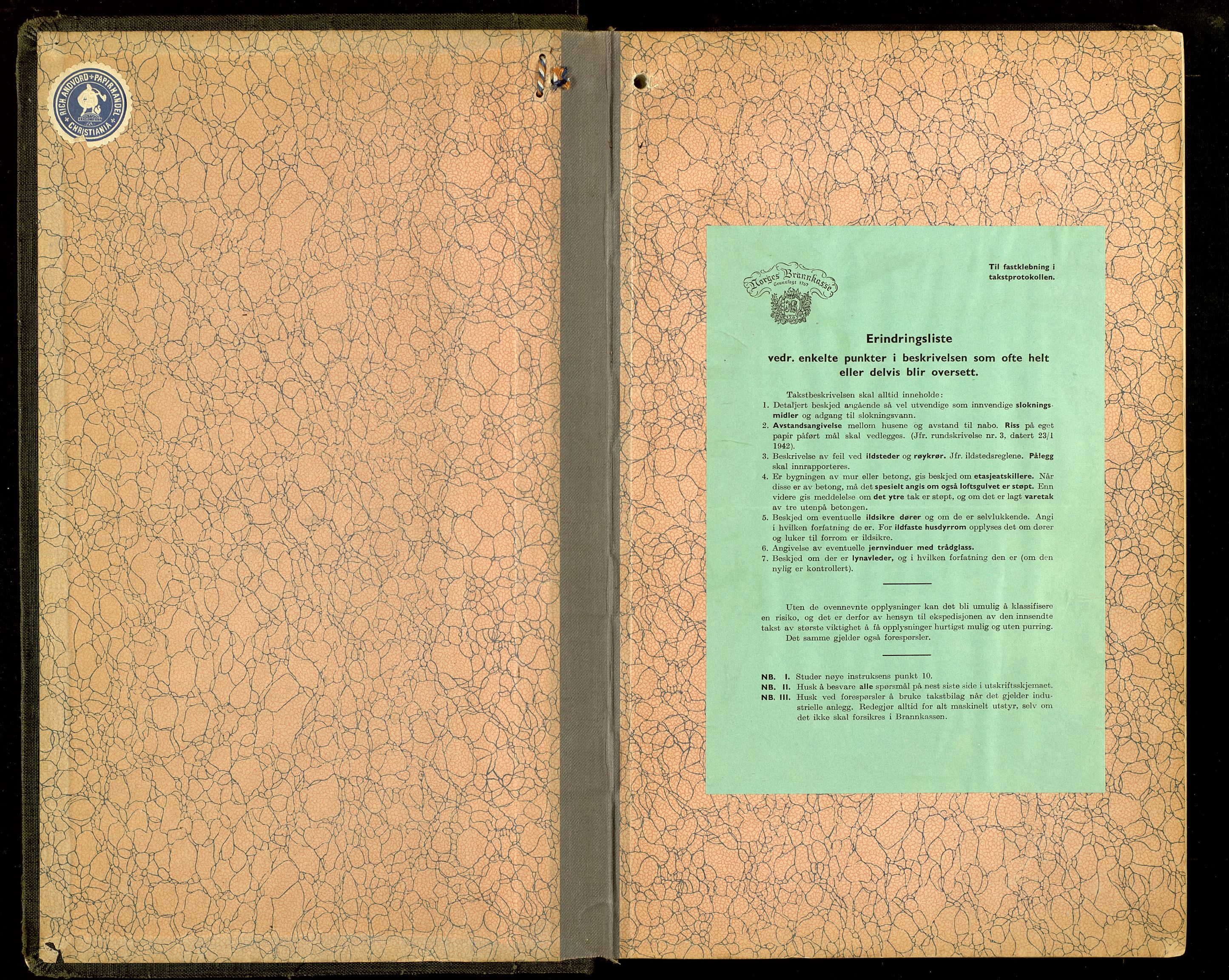 Norges Brannkasse, Engerdal, AV/SAH-NBRANE-025/F/L0001: Branntakstprotokoll, 1913-1944