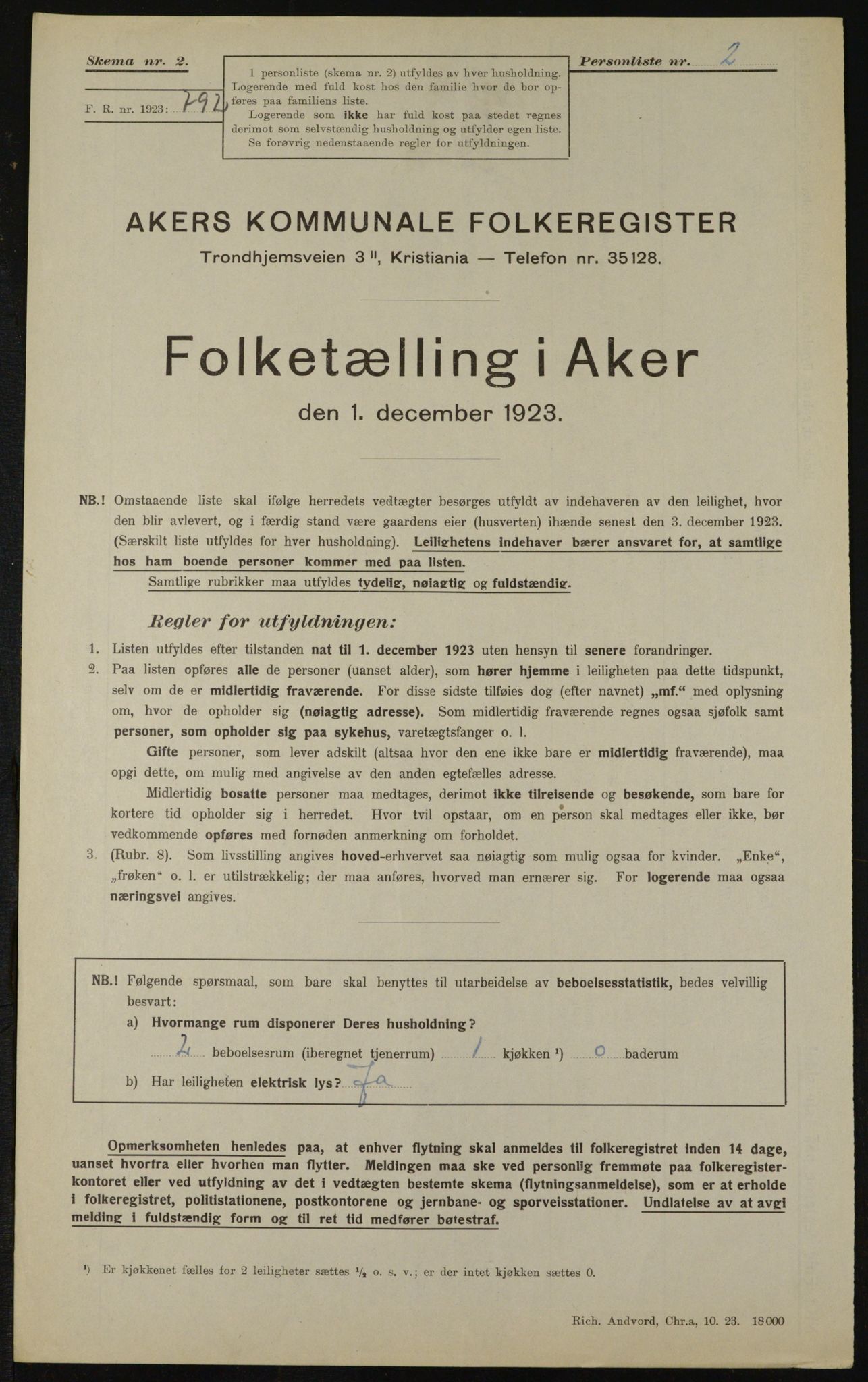 , Kommunal folketelling 1.12.1923 for Aker, 1923, s. 12235