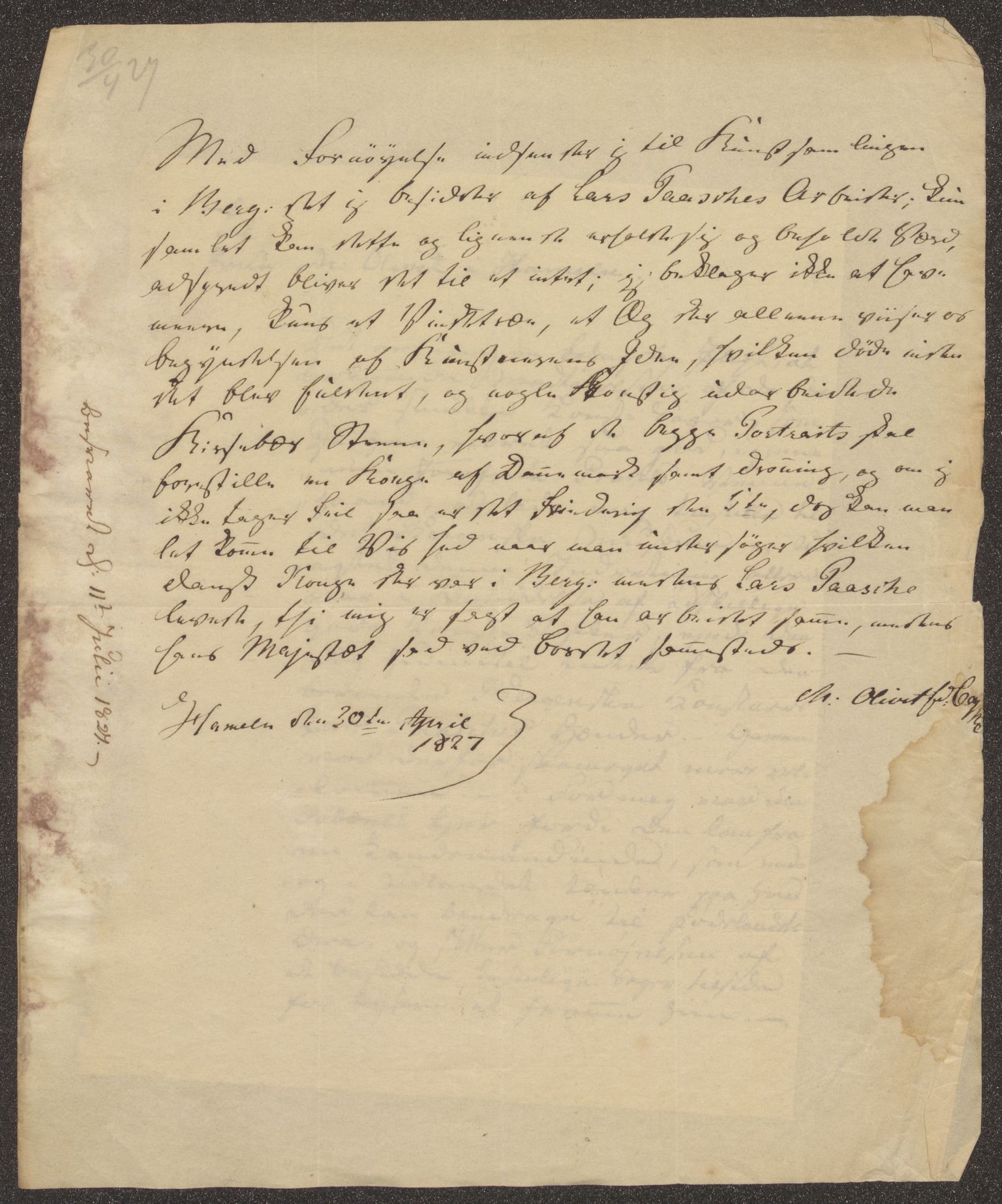Bergens Museum, UMB/A007/D/Da/L0002/0003: Brevsamling 1827 / Brevsamling 1827, 1827