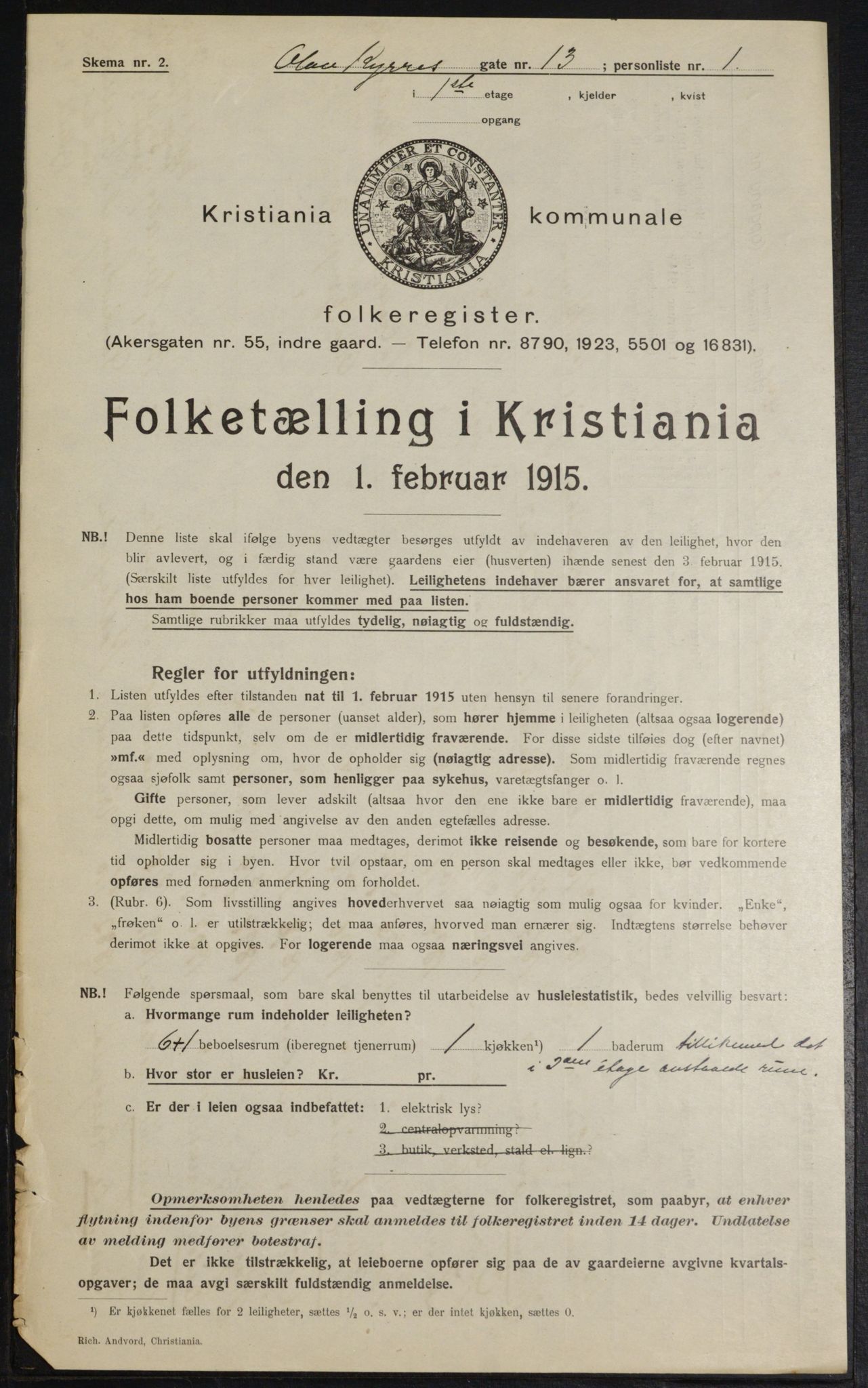 OBA, Kommunal folketelling 1.2.1915 for Kristiania, 1915, s. 74823