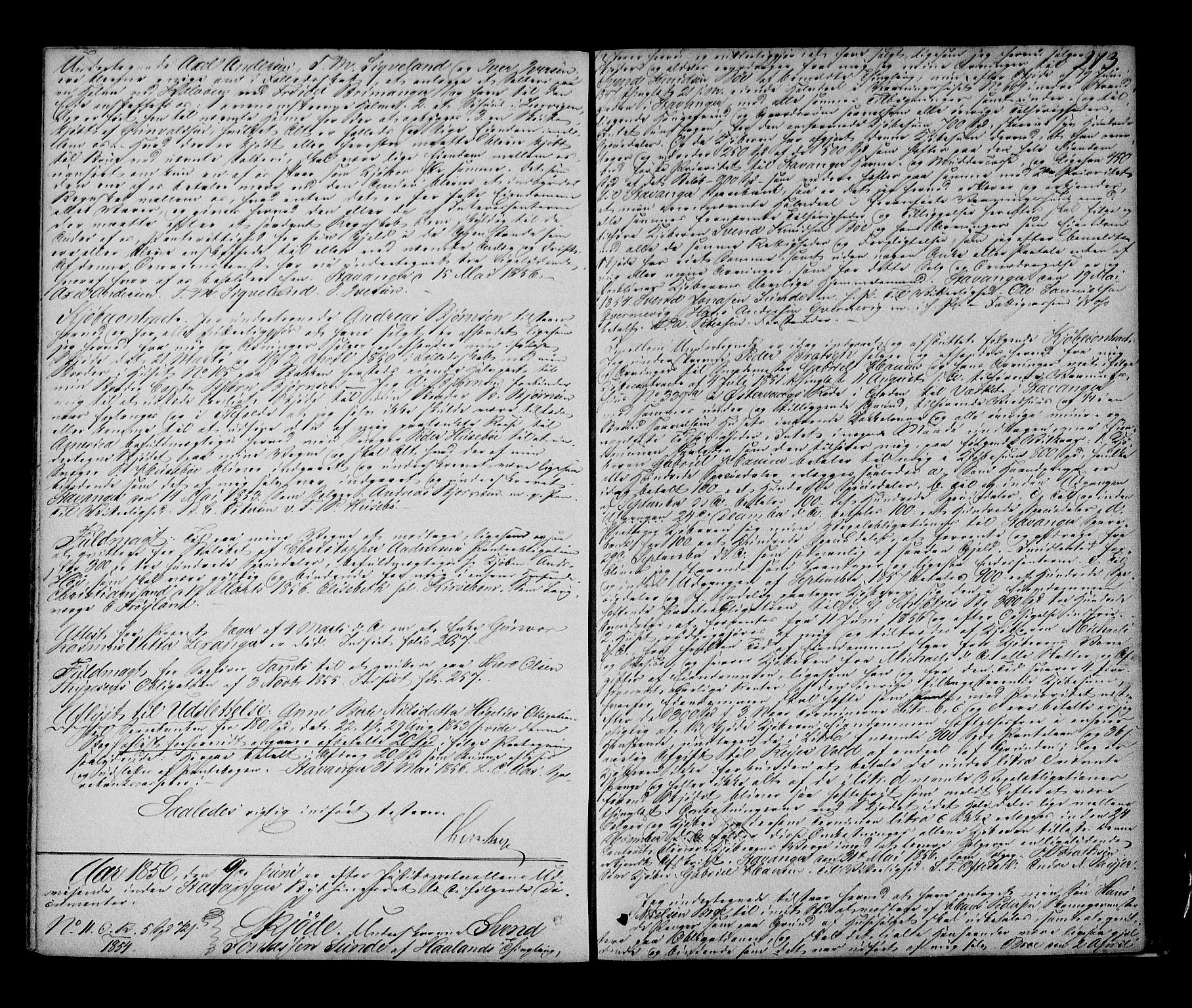 Stavanger byfogd, AV/SAST-A-101408/001/4/41/410/410BB/L0016: Pantebok nr. 12a, 1852-1857, s. 273