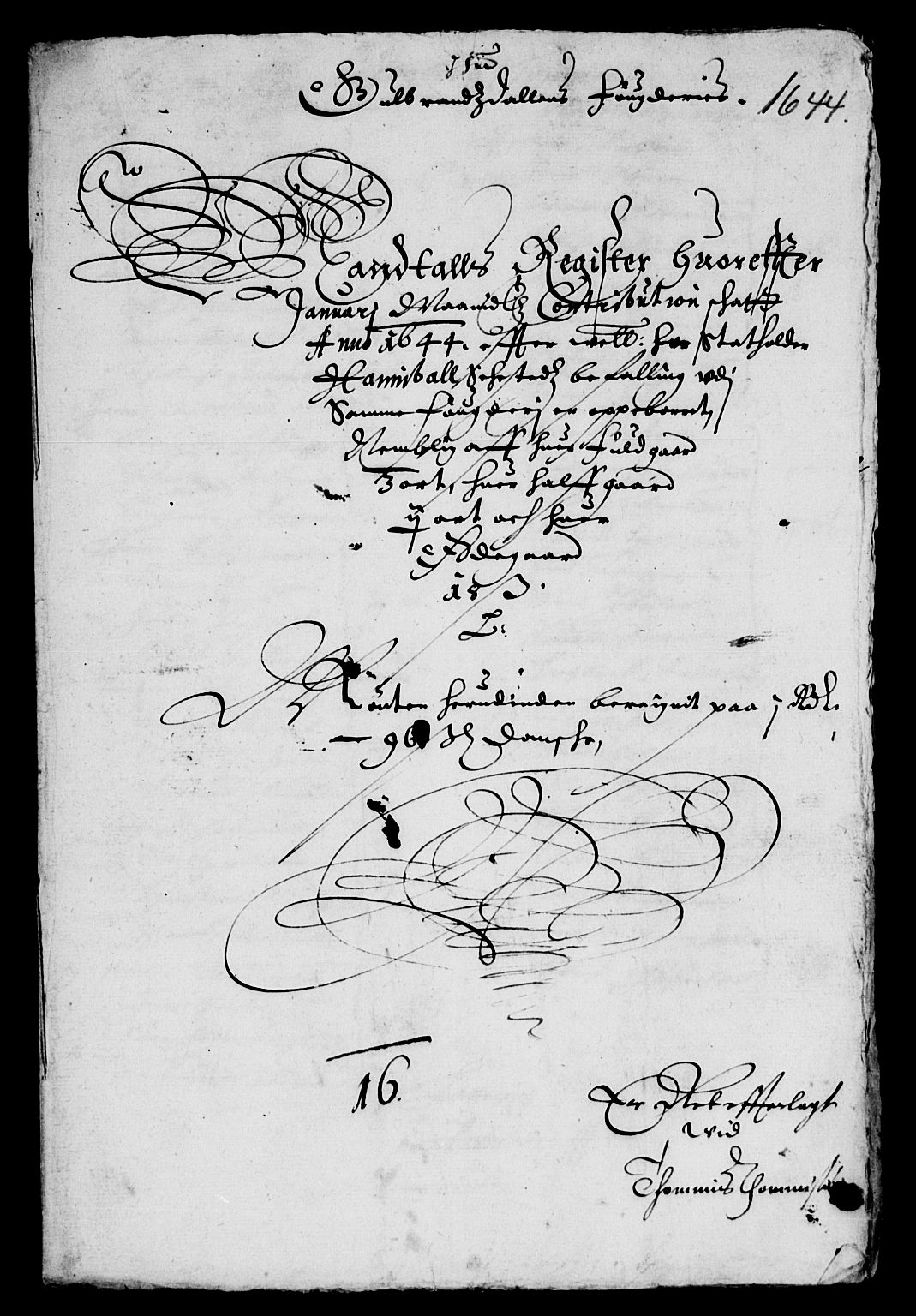 Rentekammeret inntil 1814, Reviderte regnskaper, Lensregnskaper, AV/RA-EA-5023/R/Rb/Rba/L0177: Akershus len, 1643-1644