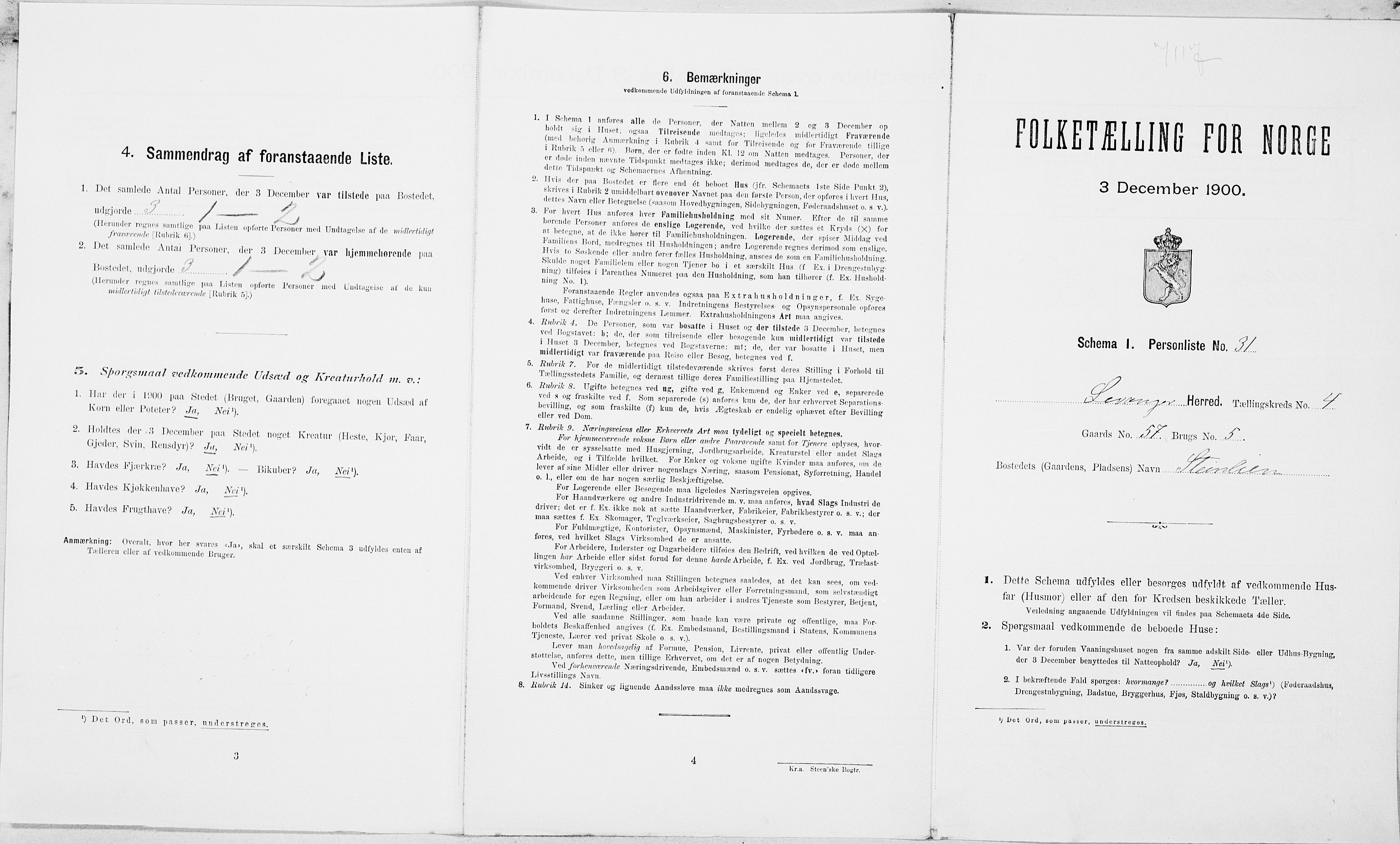 SAT, Folketelling 1900 for 1720 Levanger herred, 1900, s. 669