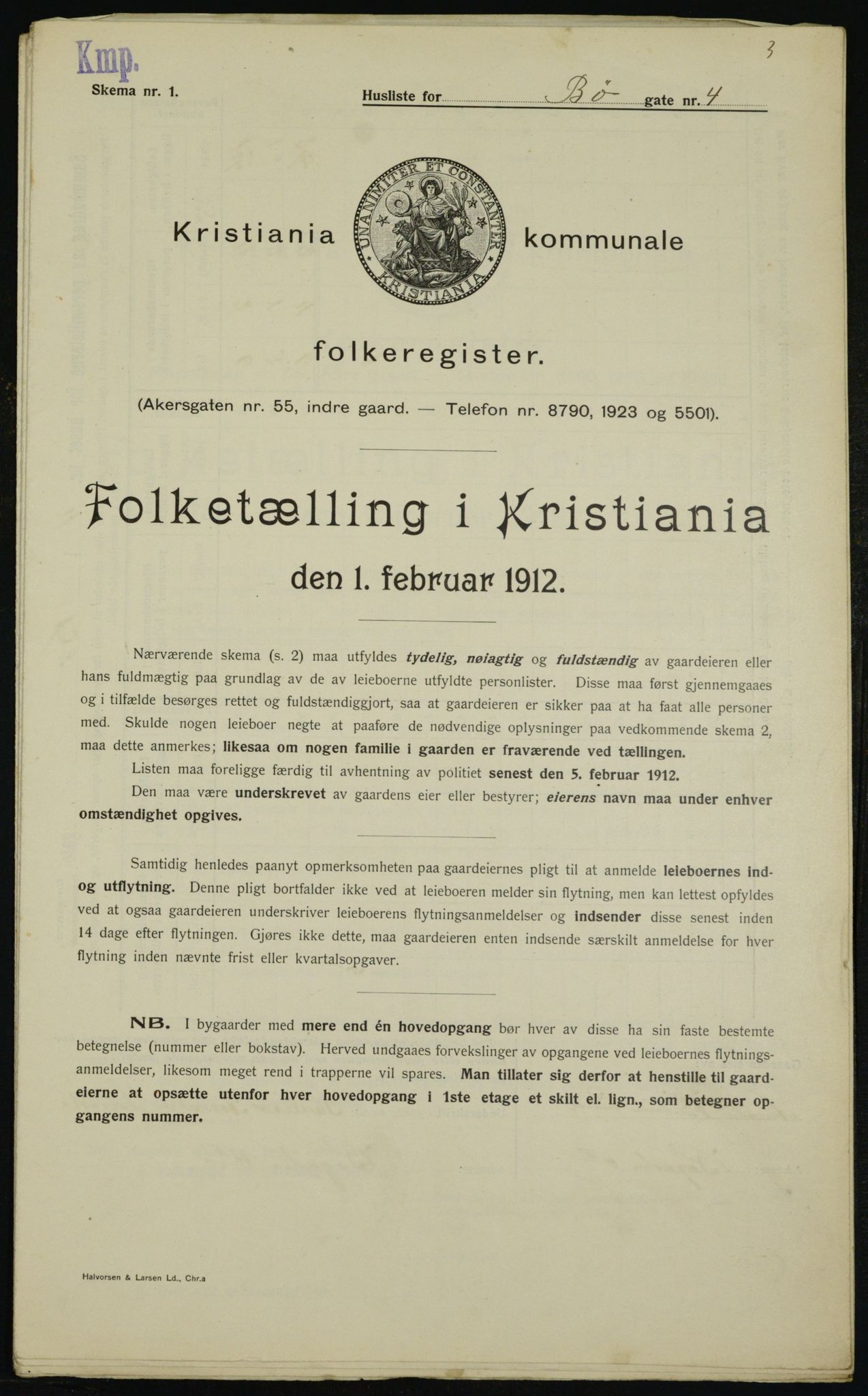 OBA, Kommunal folketelling 1.2.1912 for Kristiania, 1912, s. 10997